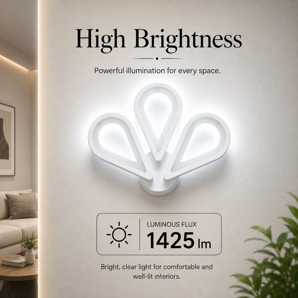 Plafonieră LED 15 W, 8 surse, albă, cu telecomandă