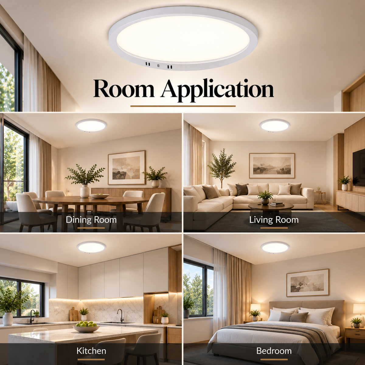 Aplică LED rotundă, 18 W, 1365 lm, 3 temperaturi de culoare, albă