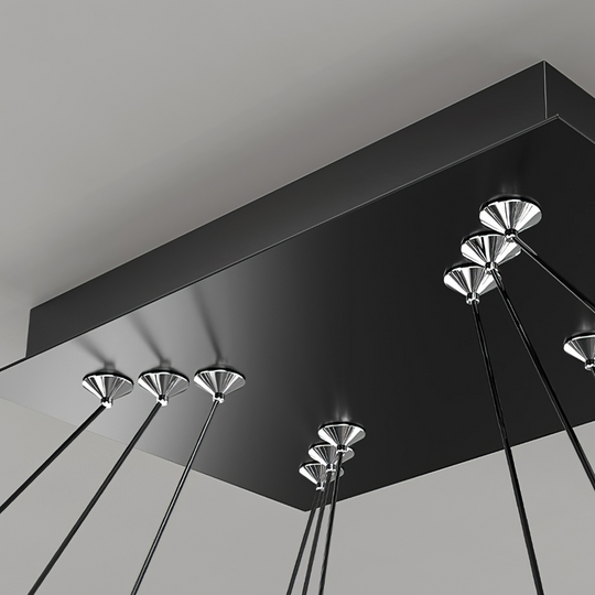 Pendul LED negru modern, cu telecomandă
