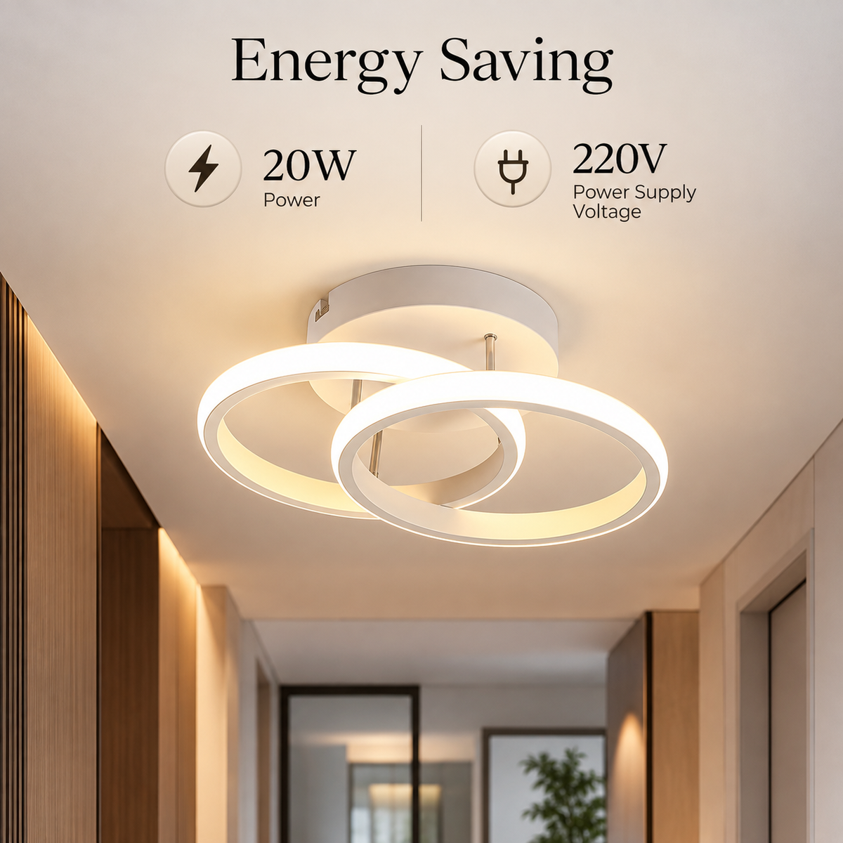 Plafonieră LED 20 W, 3 temperaturi de culoare, albă, 25 × 15 cm