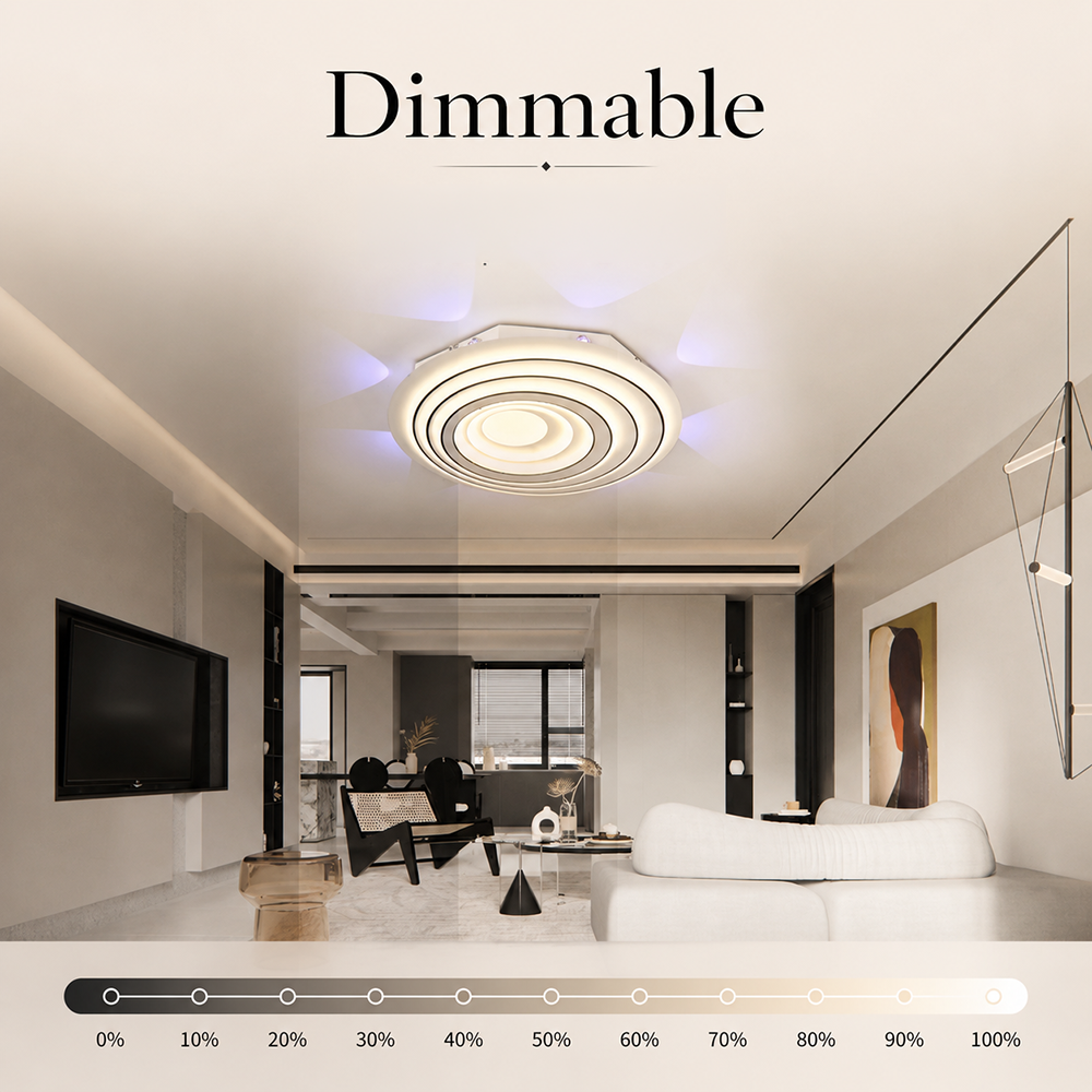 Plafonieră LED 48 cm, 120 W, dimabilă, Wi-Fi, telecomandă, 3 culori света
