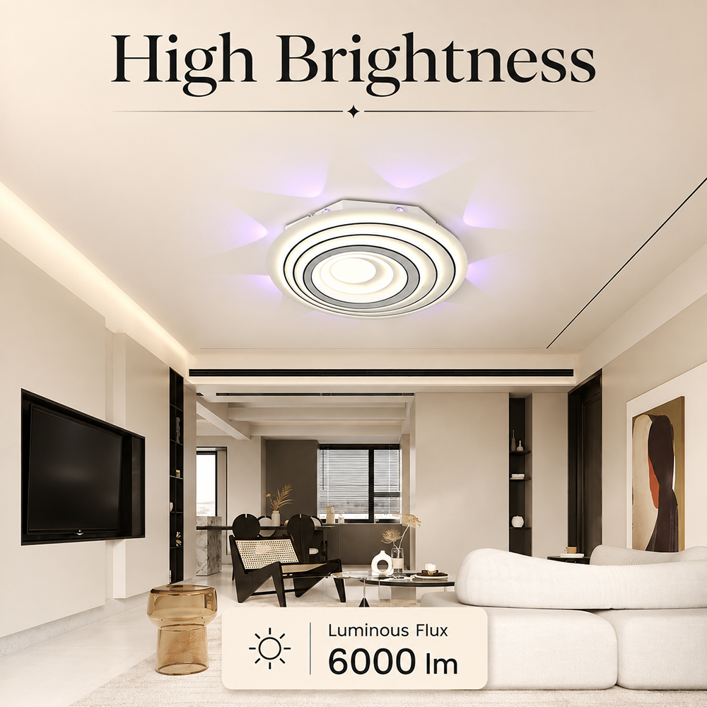 Plafonieră LED 48 cm, 120 W, dimabilă, Wi-Fi, telecomandă, 3 culori света