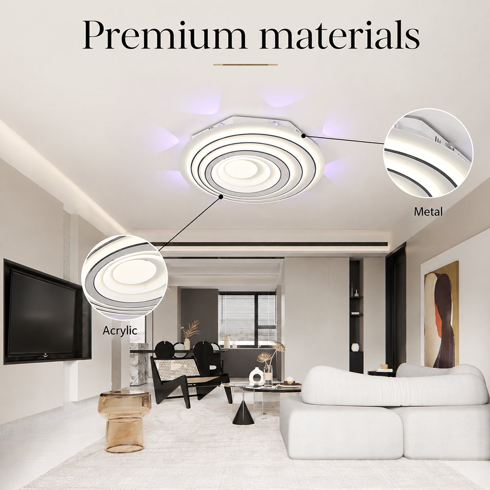 Plafonieră LED 48 cm, 120 W, dimabilă, Wi-Fi, telecomandă, 3 culori света