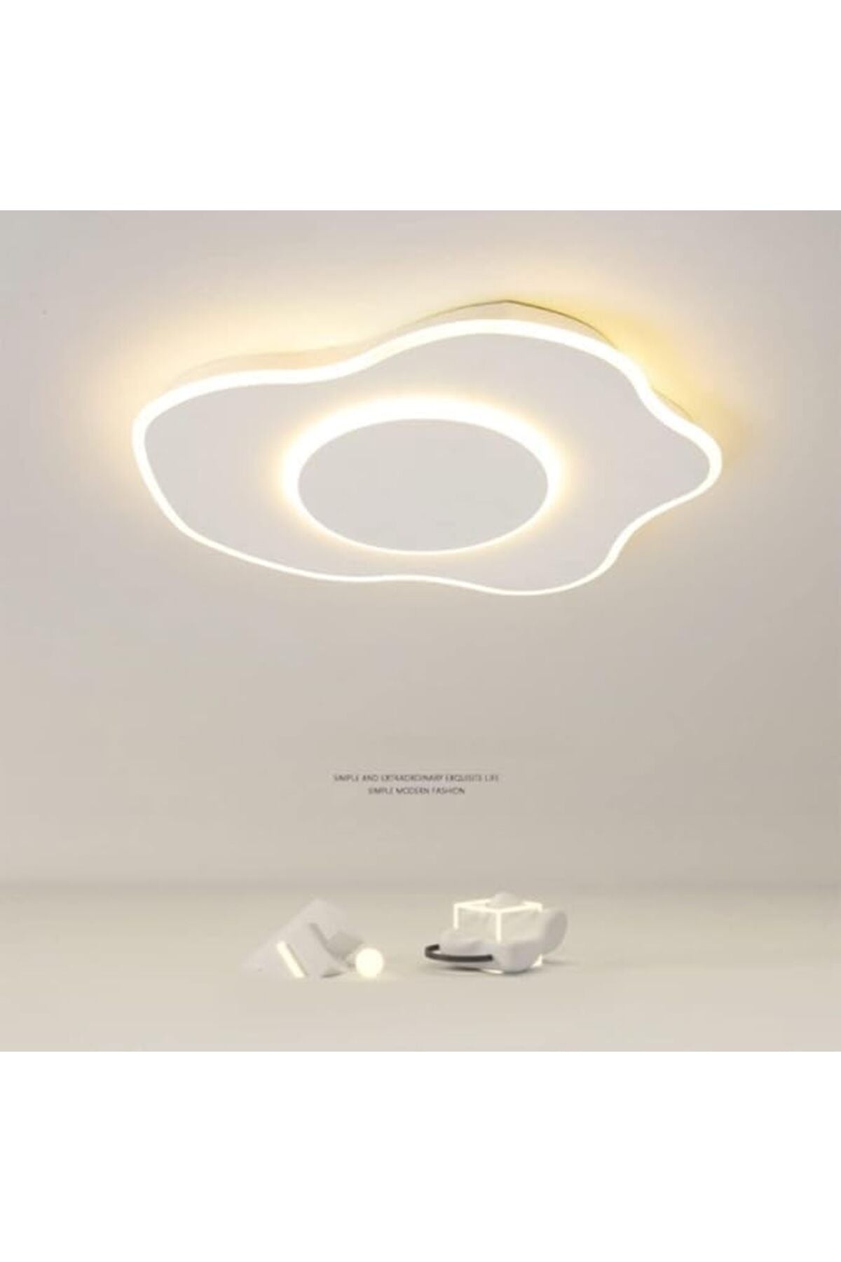 Plafonieră LED albă, 40 cm, dimabilă, WiFi, telecomandă, 3 culori