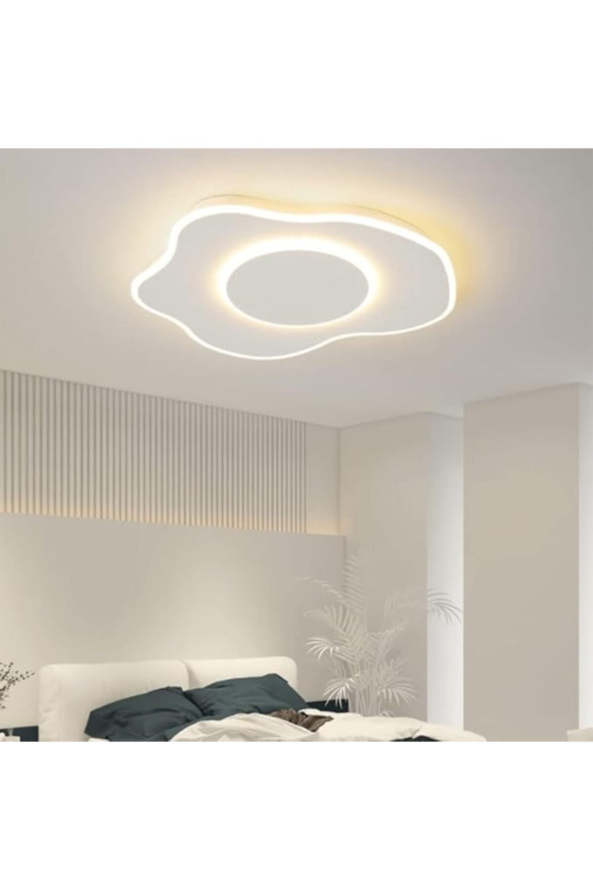 Plafonieră LED albă, 40 cm, dimabilă, WiFi, telecomandă, 3 culori