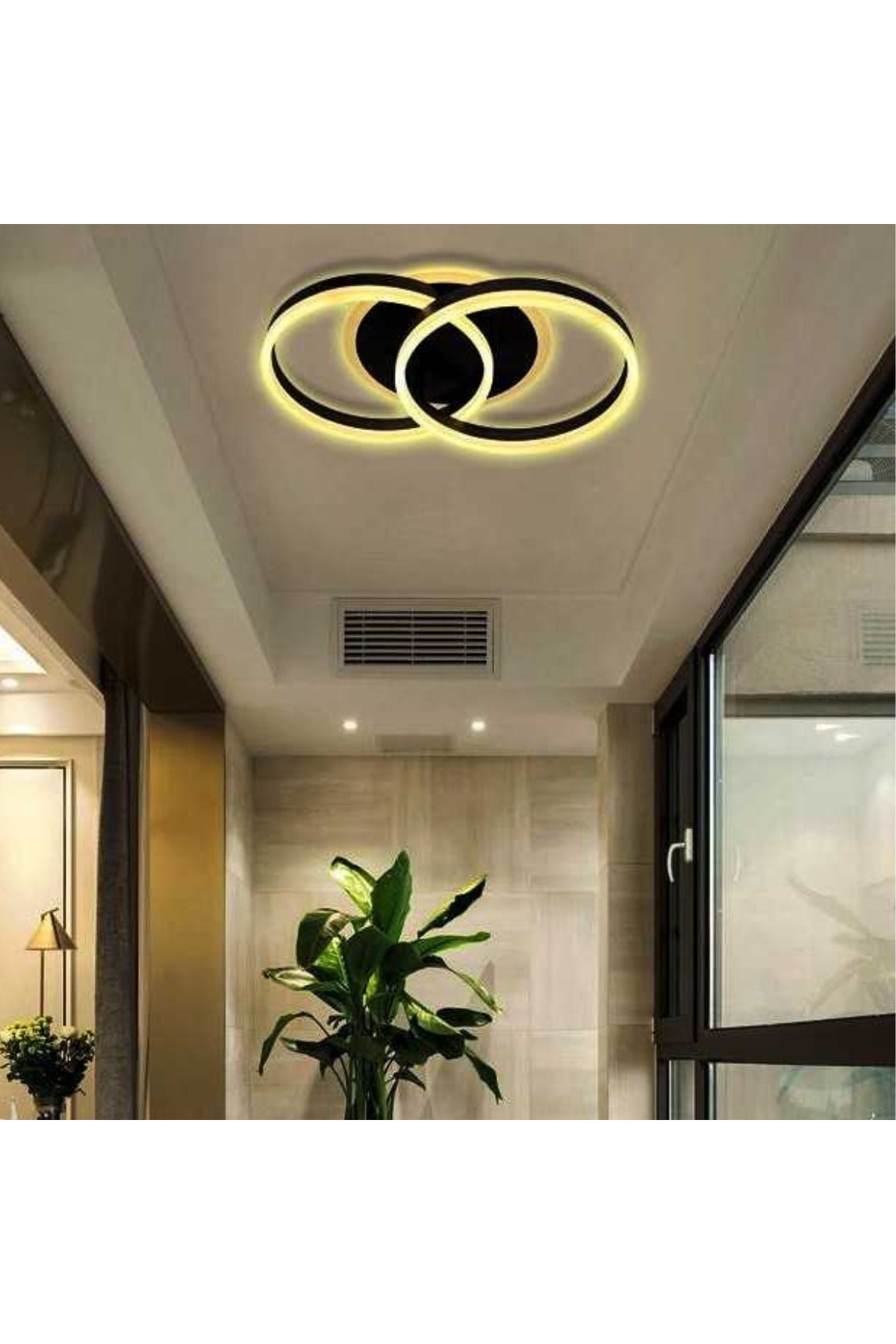 Plafonieră LED neagră, dimabilă, 90 W, 3000 lm, cu telecomandă