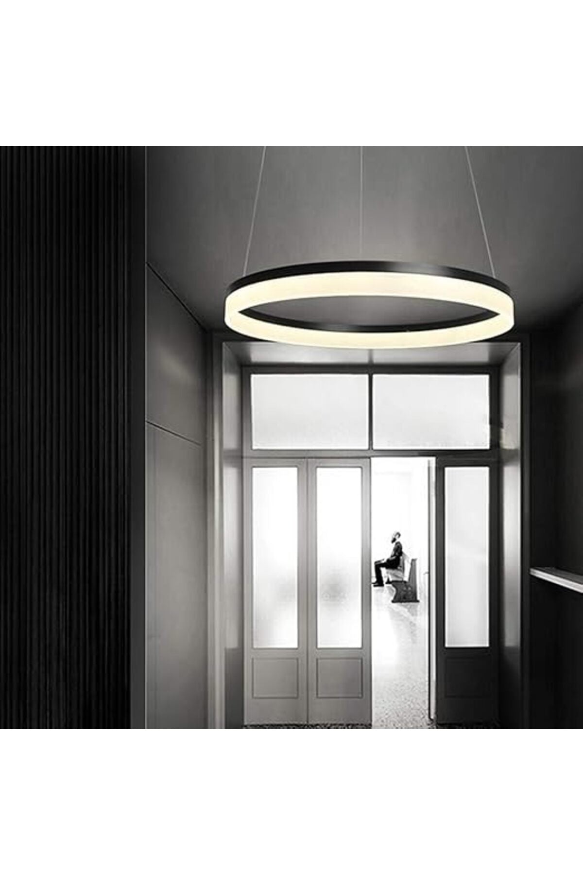 Plafonieră LED neagră 140 cm, dimabilă WiFi, cu telecomandă, 3 culori de lumină