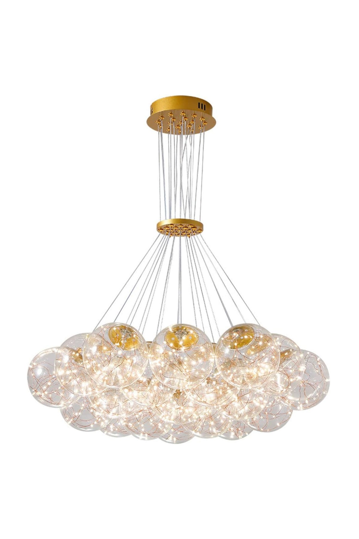 Lustră LED suspendată albă, 13 surse, 3 culori, Ø58 cm