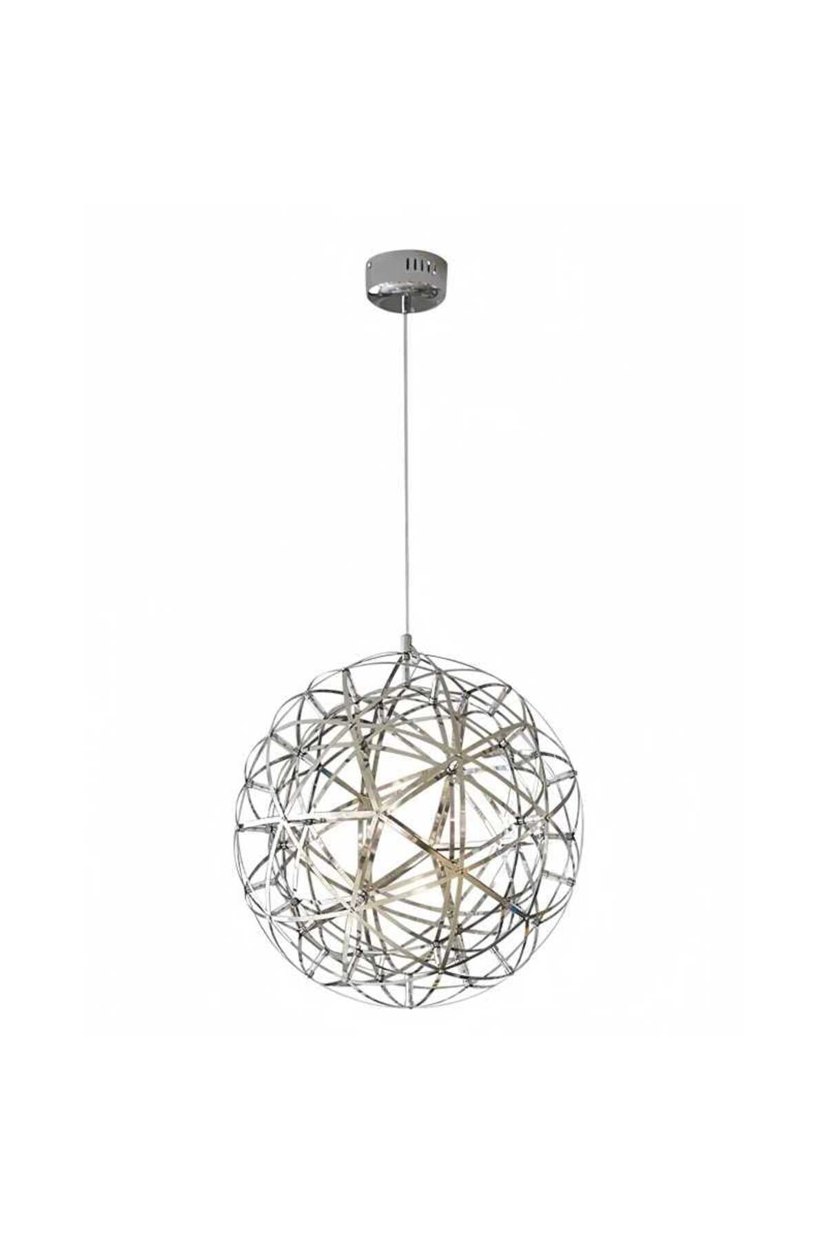 Lustră LED tip glob cu efect de scântei, 18 W, albă, Ø30 cm