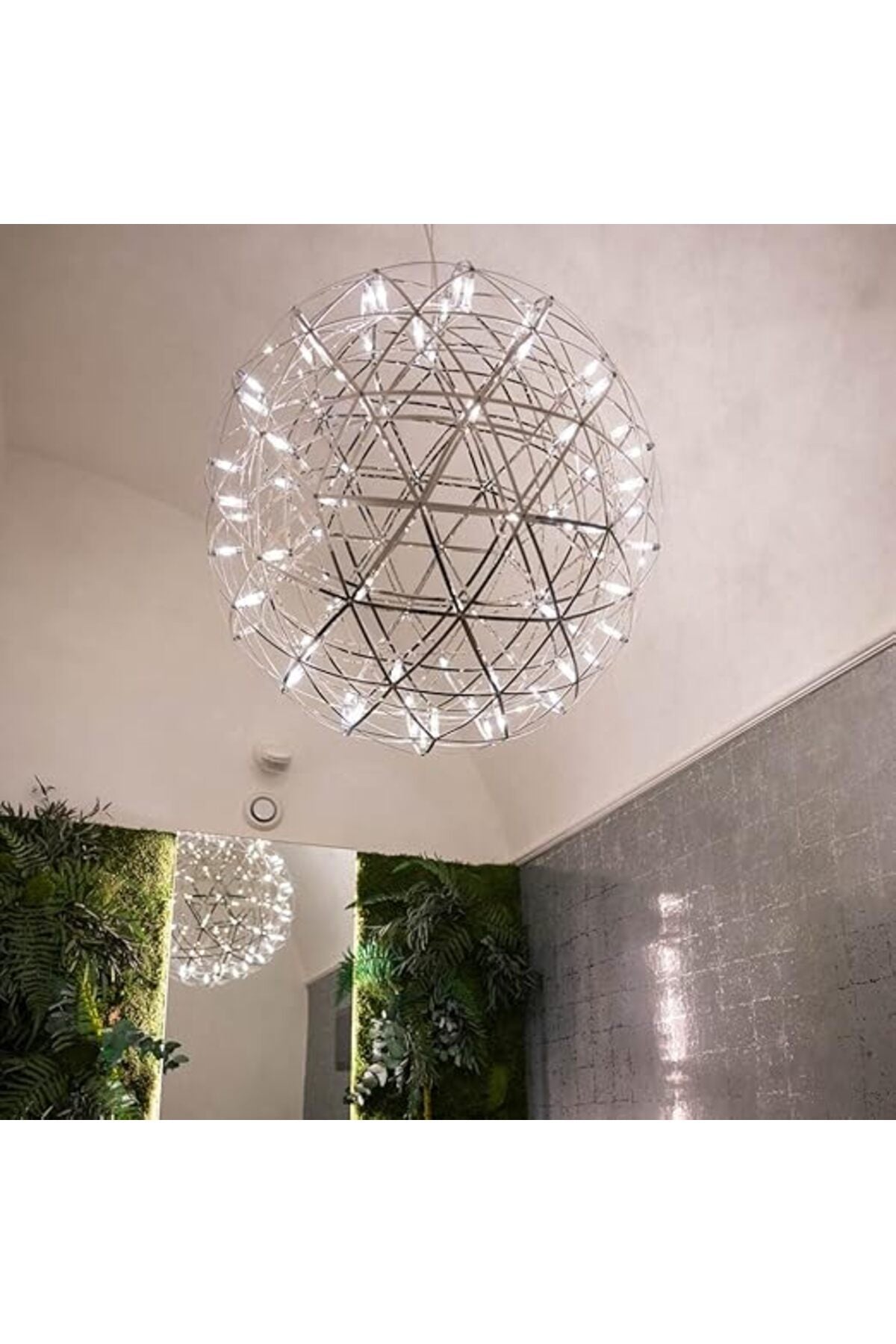 Lustră LED tip glob cu efect de scântei, 18 W, albă, Ø30 cm