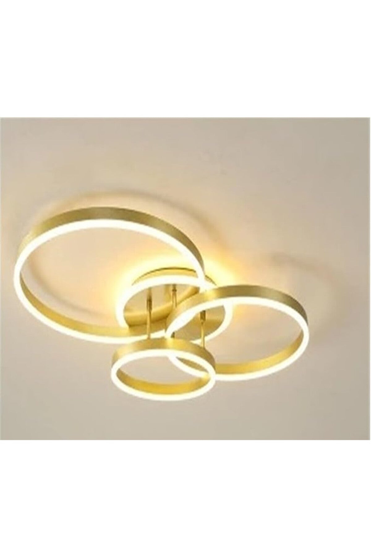 Plafonieră LED aurie 160 W, 3 inele, Wi-Fi, dimabilă, 40/30/25 cm