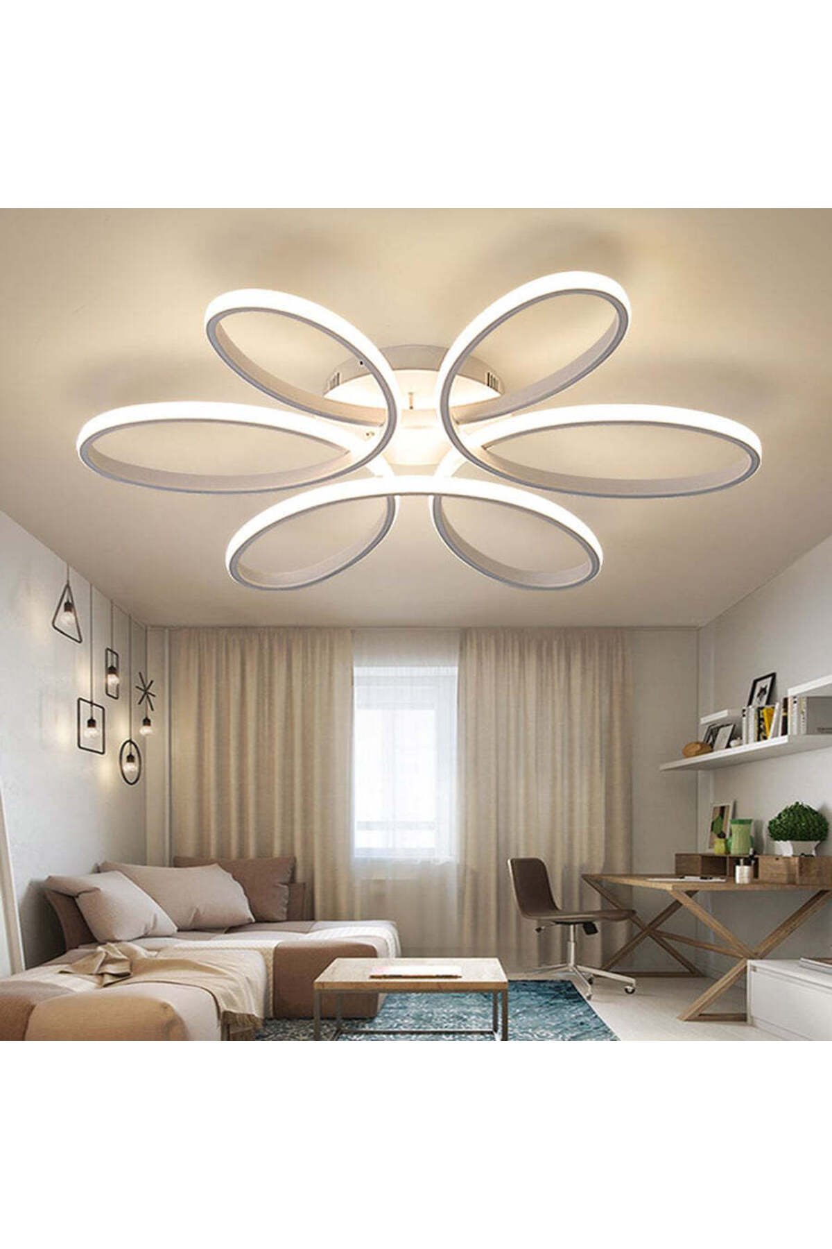 Plafonieră LED DAISY, 120 W, 5000 lm, dimabilă, cu telecomandă, 48 cm