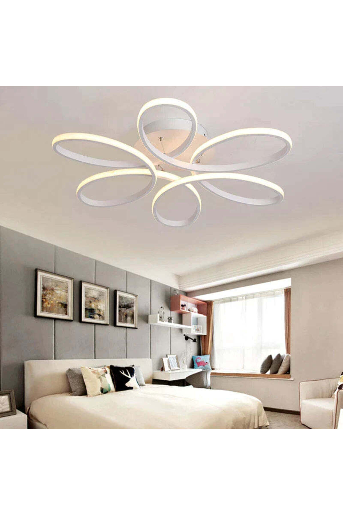 Plafonieră LED DAISY, 120 W, 5000 lm, dimabilă, cu telecomandă, 48 cm