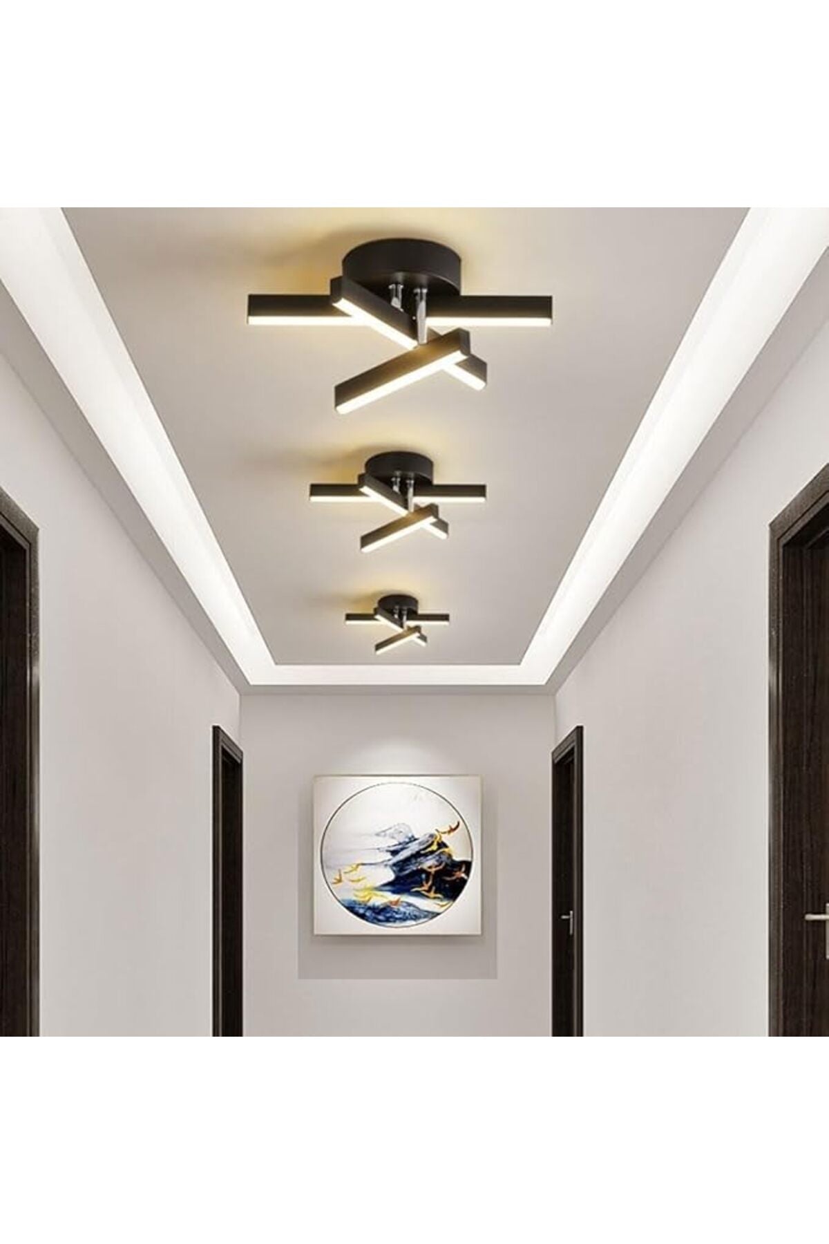 Plafonieră LED neagră, 24W, 1200 lm, 3 temperaturi de culoare, acril