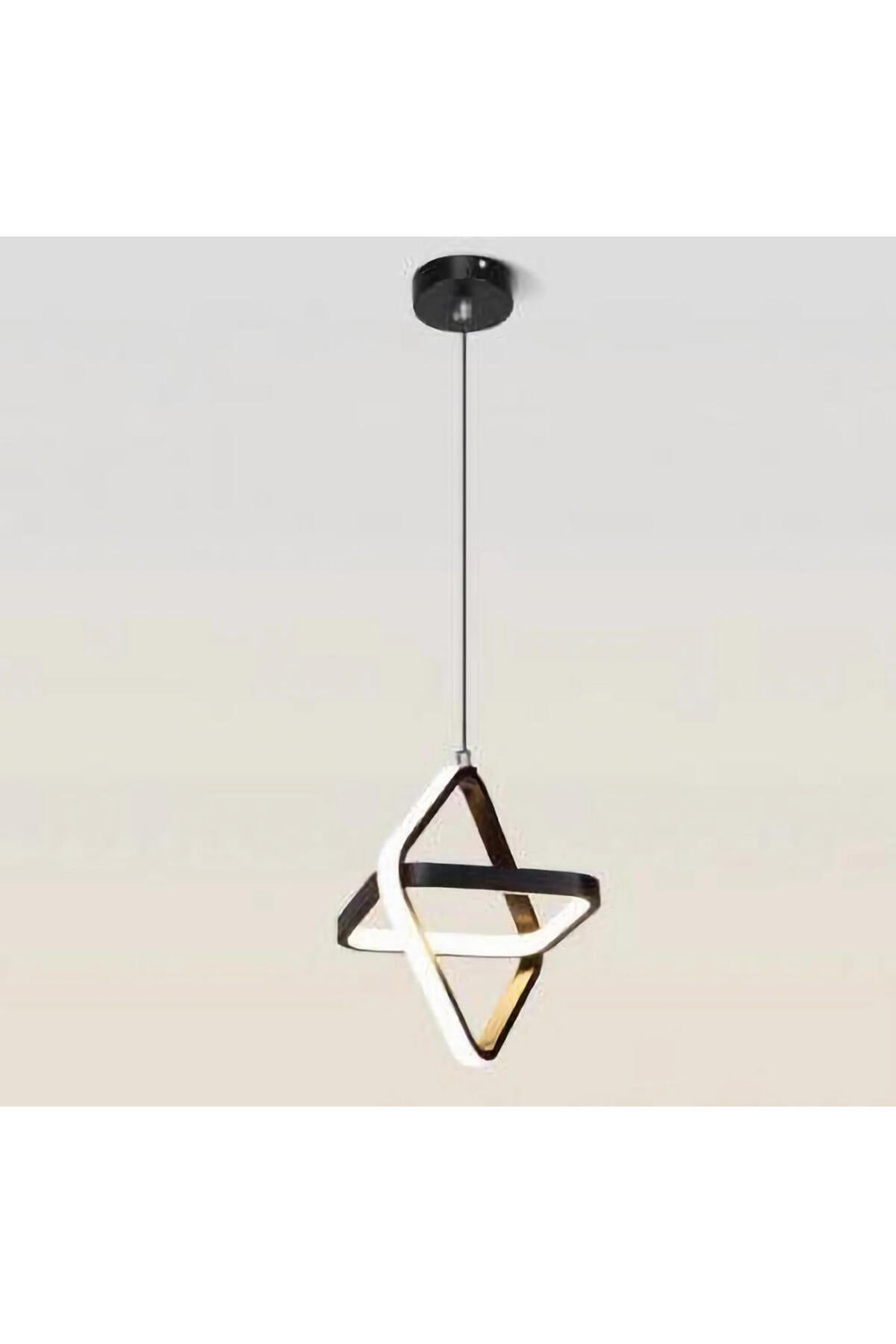 Pendul LED pătrat, negru, 26 W, cu intensitate reglabilă