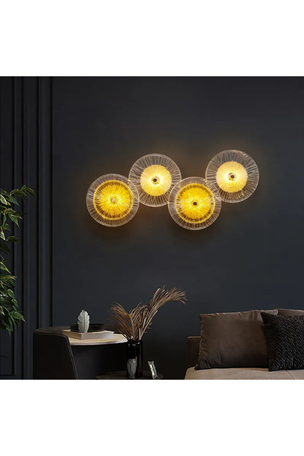 Aplica LED CITRA aurie din sticlă, 18 W, 3 temperaturi de culoare