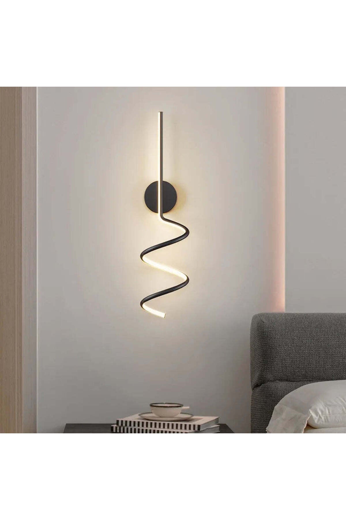 Aplică LED de perete neagră, 44 W, 1500 lm, 3 temperaturi de culoare, IP20