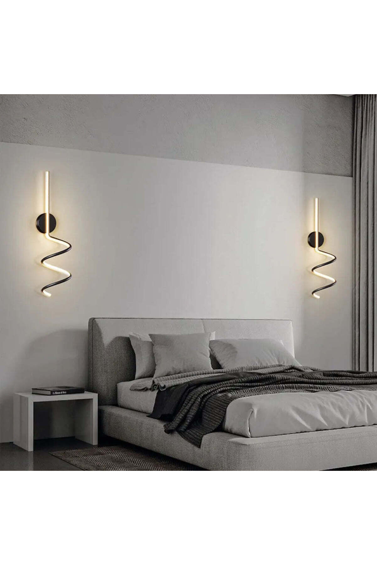 Aplică LED de perete neagră, 44 W, 1500 lm, 3 temperaturi de culoare, IP20