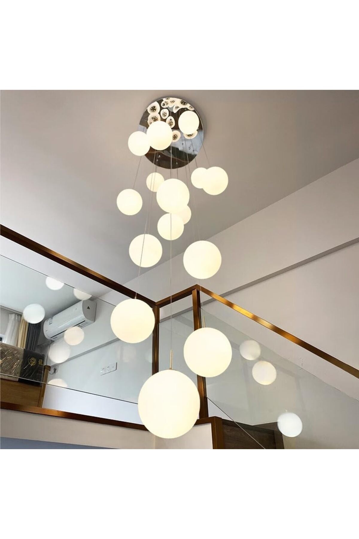 Candelabru auriu reglabil, 12/25 socluri E27, metal și sticlă