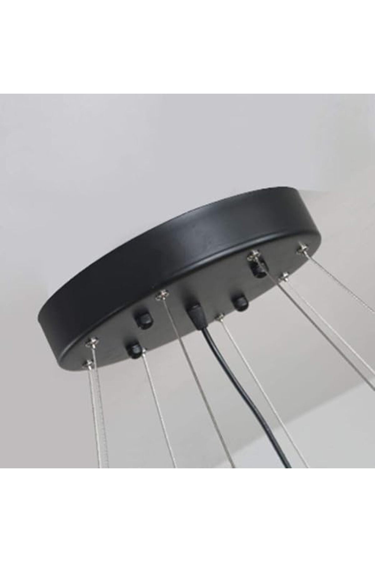 Plafonieră LED neagră cu cristale, 50 cm, 40 W, 3 culori de lumină