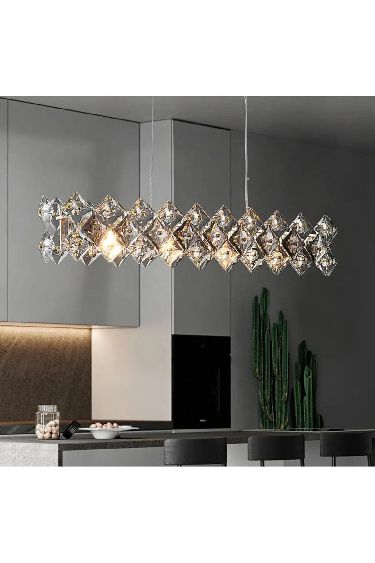 Lustră modernă din cristal, 80 × 30 cm