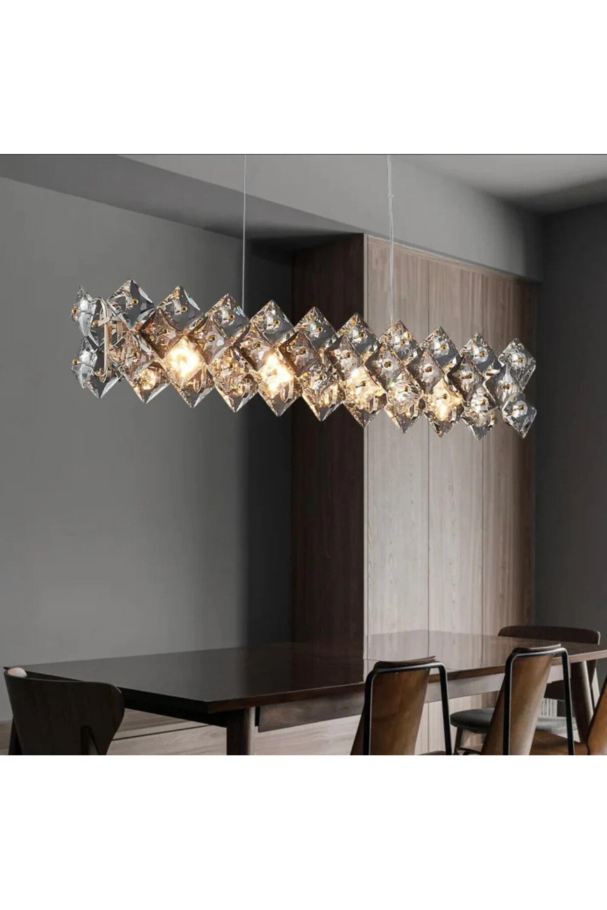 Lustră modernă din cristal, 80 × 30 cm