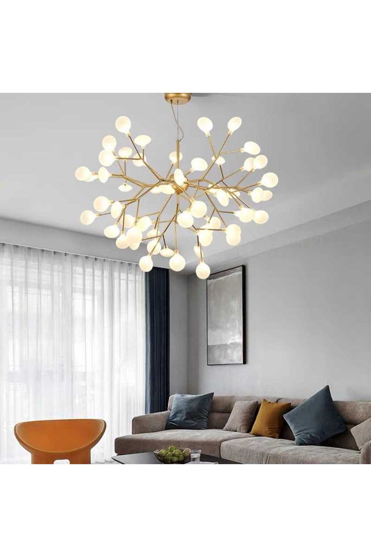 Plafonieră neagră G4, 45 cm, pentru living, dormitor și bucătărie