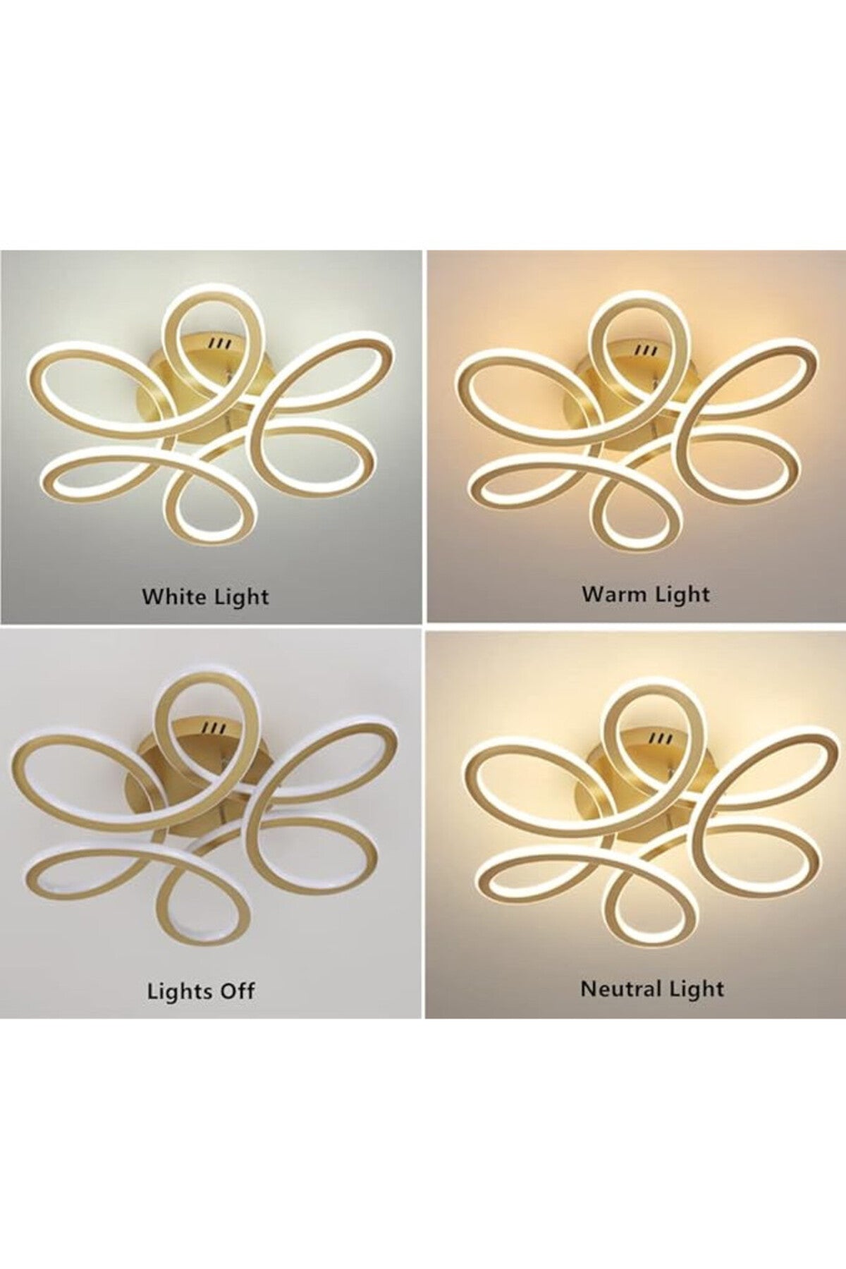 Plafonieră LED 50 cm maro cafea, Wi-Fi, telecomandă, 3 culori de lumină