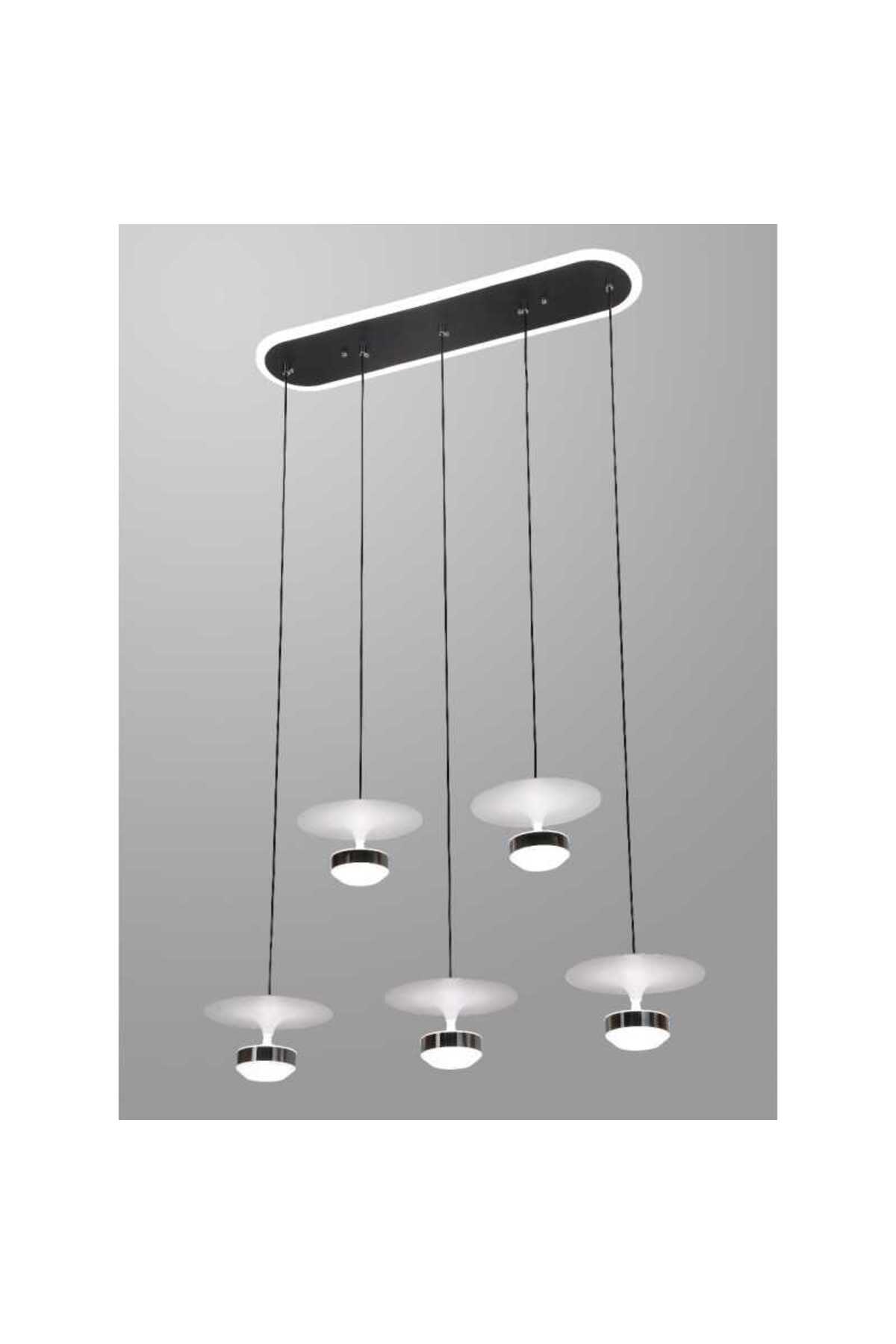 Plafonieră LED cu 5 lumini, Wi-Fi, telecomandă și 3 culori de lumină