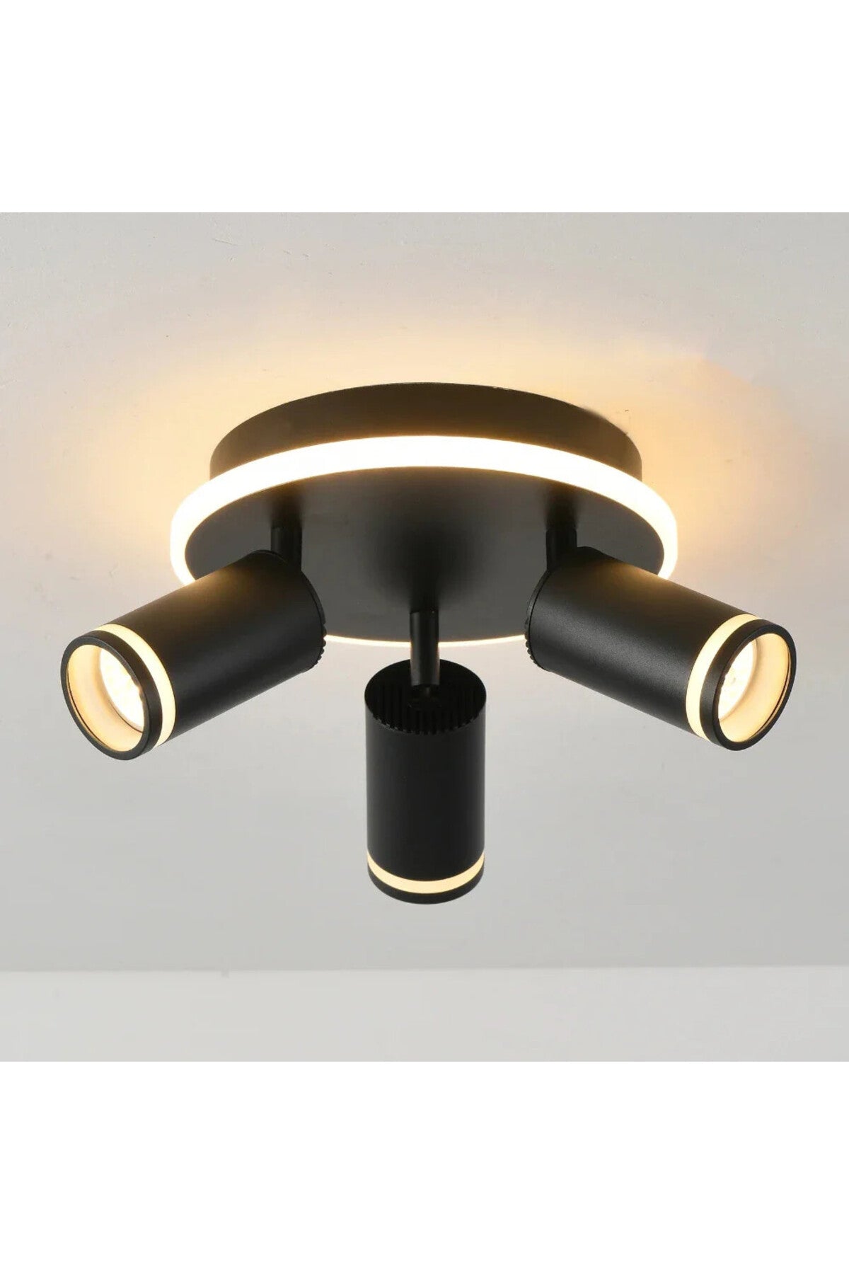 Spot LED încastrat pentru tavan, cu 3 lumini, negru