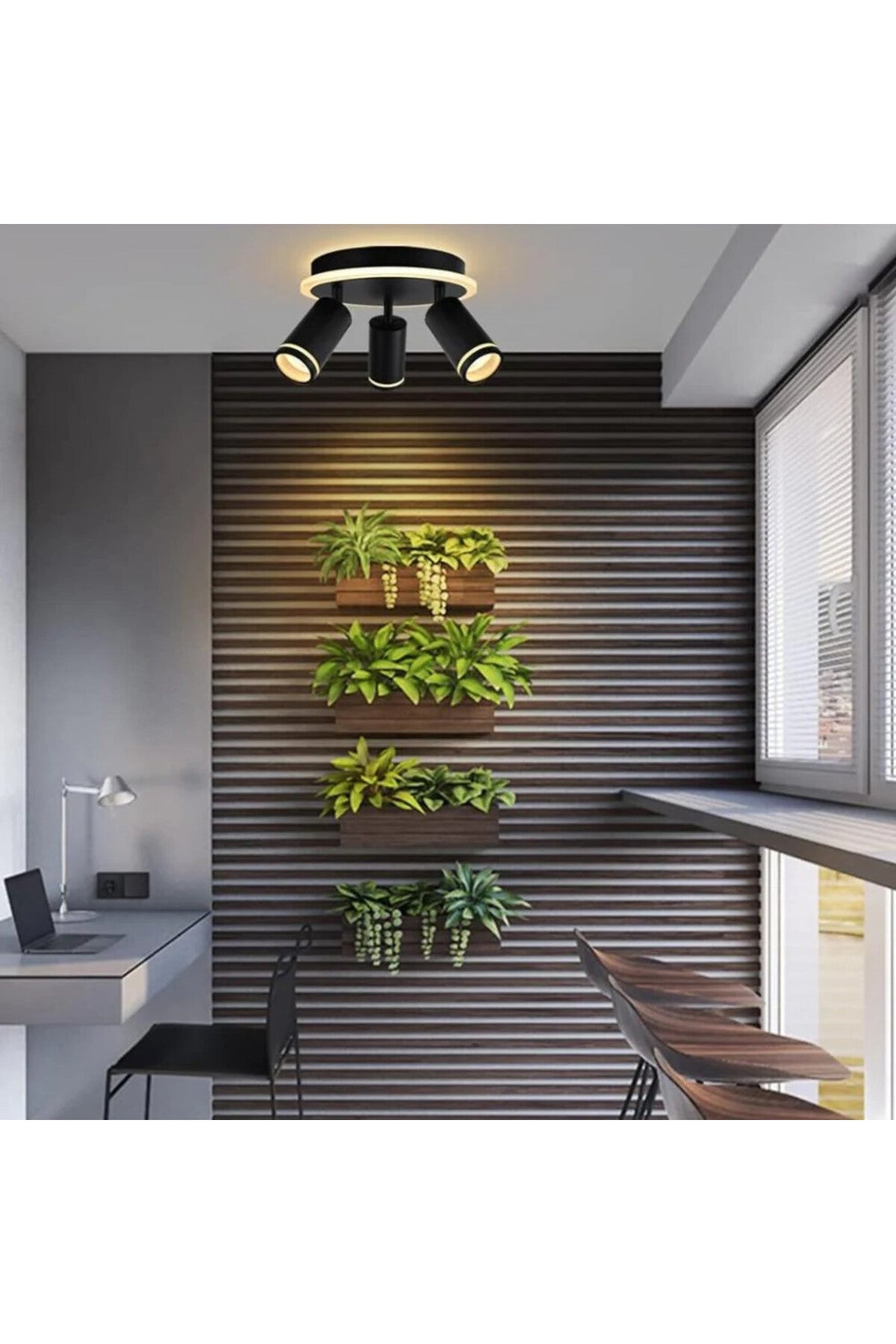 Spot LED încastrat pentru tavan, cu 3 lumini, negru