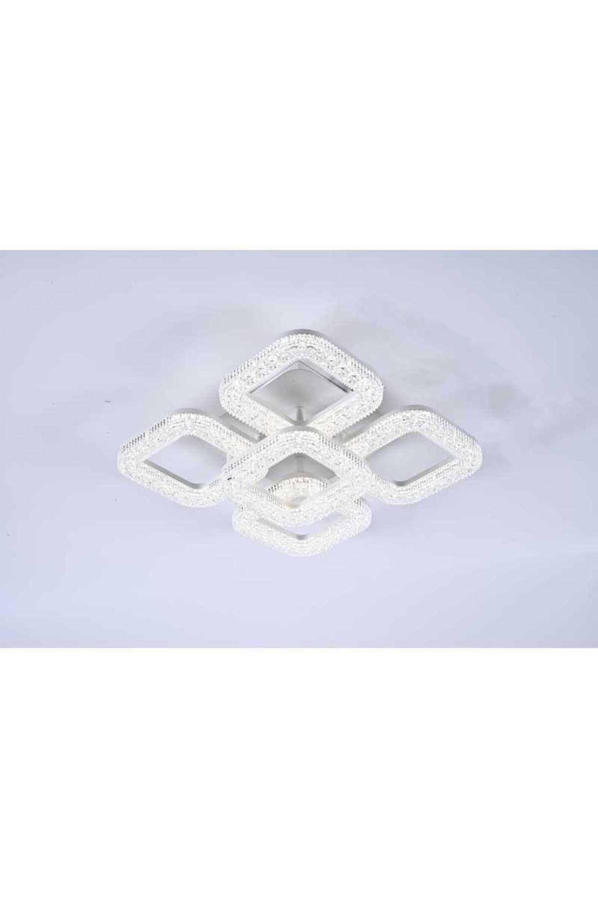 Plafonieră LED cu 5 lumini, Wi-Fi, dimabilă, telecomandă, 3 culori de lumină