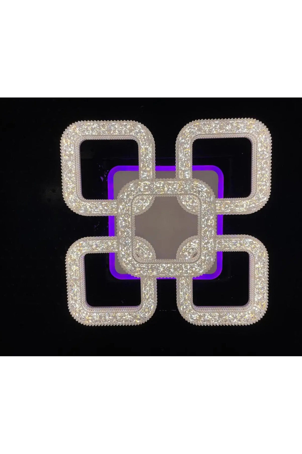 Plafonieră LED cu 5 lumini, Wi-Fi, dimabilă, telecomandă, 3 culori de lumină