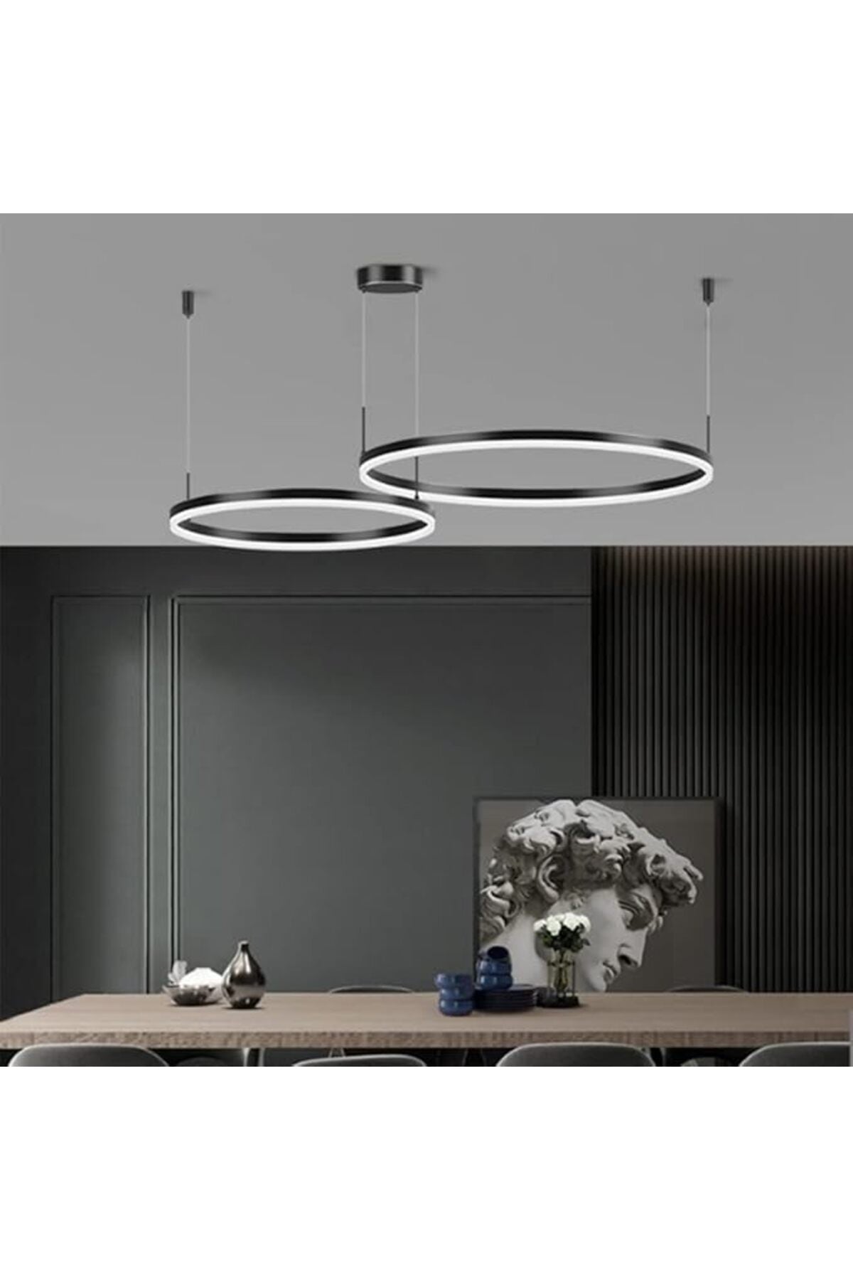 Plafonieră LED aurie, 2 inele 40+60 cm, Wi-Fi, telecomandă, dimabilă