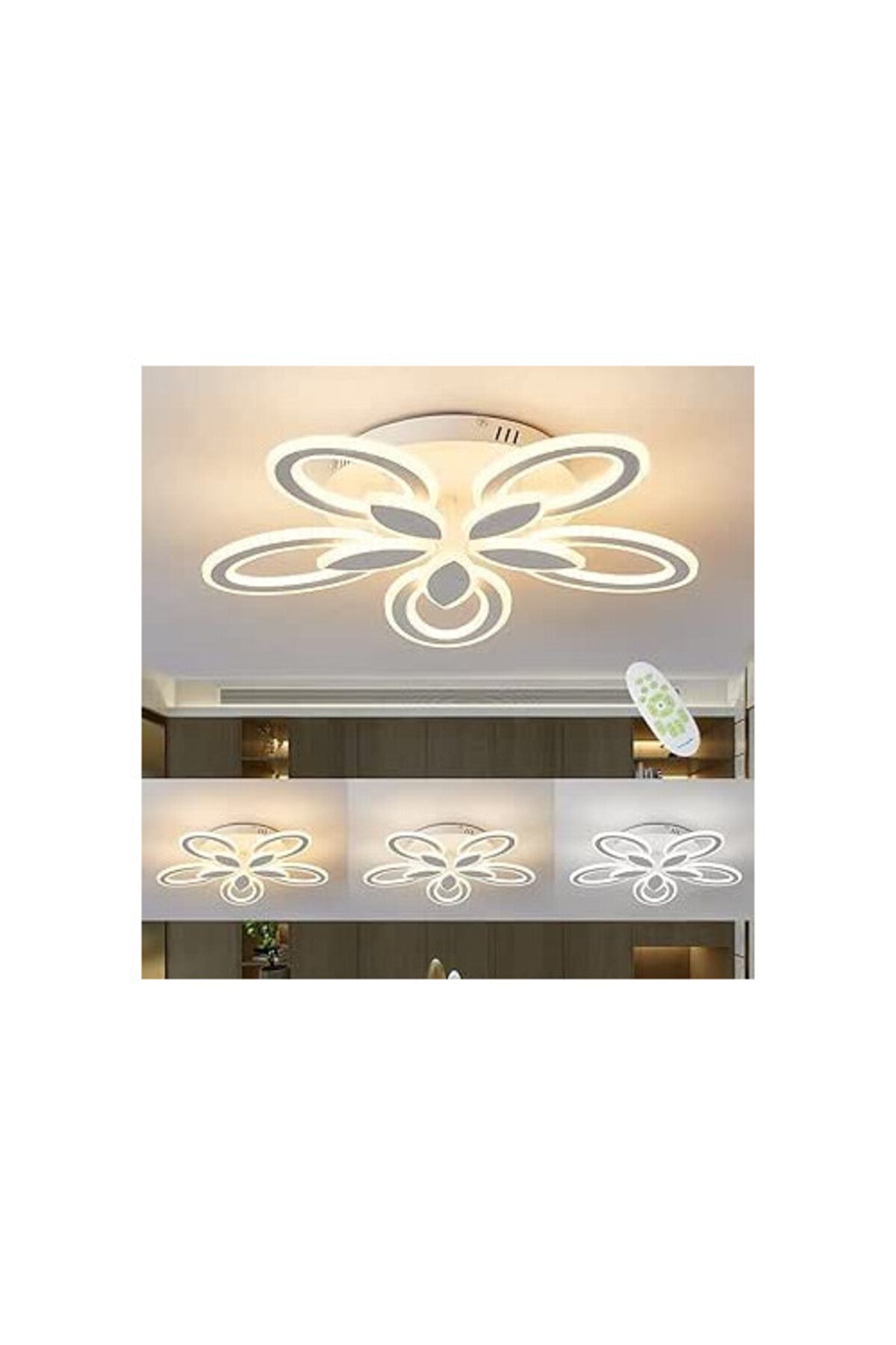 Plafonieră LED neagră, 67 cm, 5 surse, Wi-Fi, dimabilă, 3 culori
