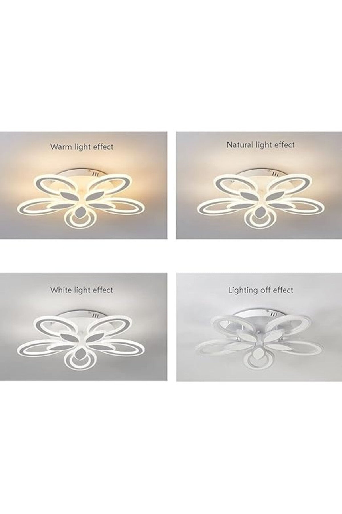 Plafonieră LED neagră, 67 cm, 5 surse, Wi-Fi, dimabilă, 3 culori