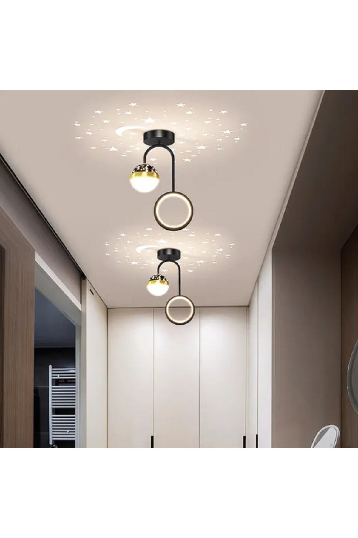 Plafonieră LED modernă neagră, 25 W, 1200 lm, 25 × 25 × 28 cm