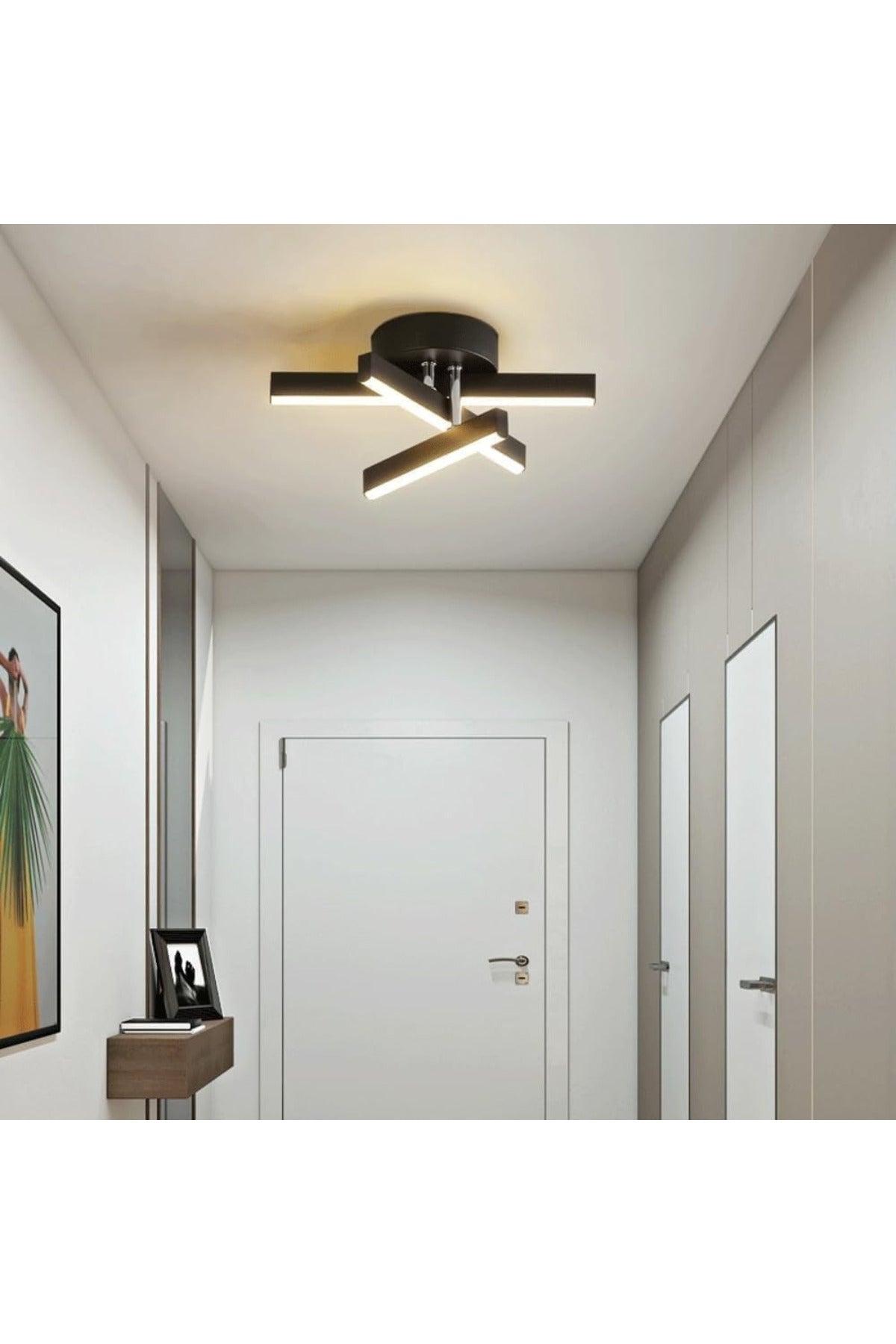 Plafonieră LED neagră, 24W, 1200 lm, 3 temperaturi de culoare, acril