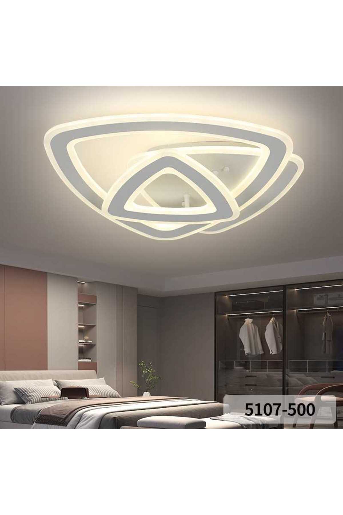 Lustră LED triunghiulară 50 cm, 3 lumini, dimabilă, Wi-Fi, telecomandă