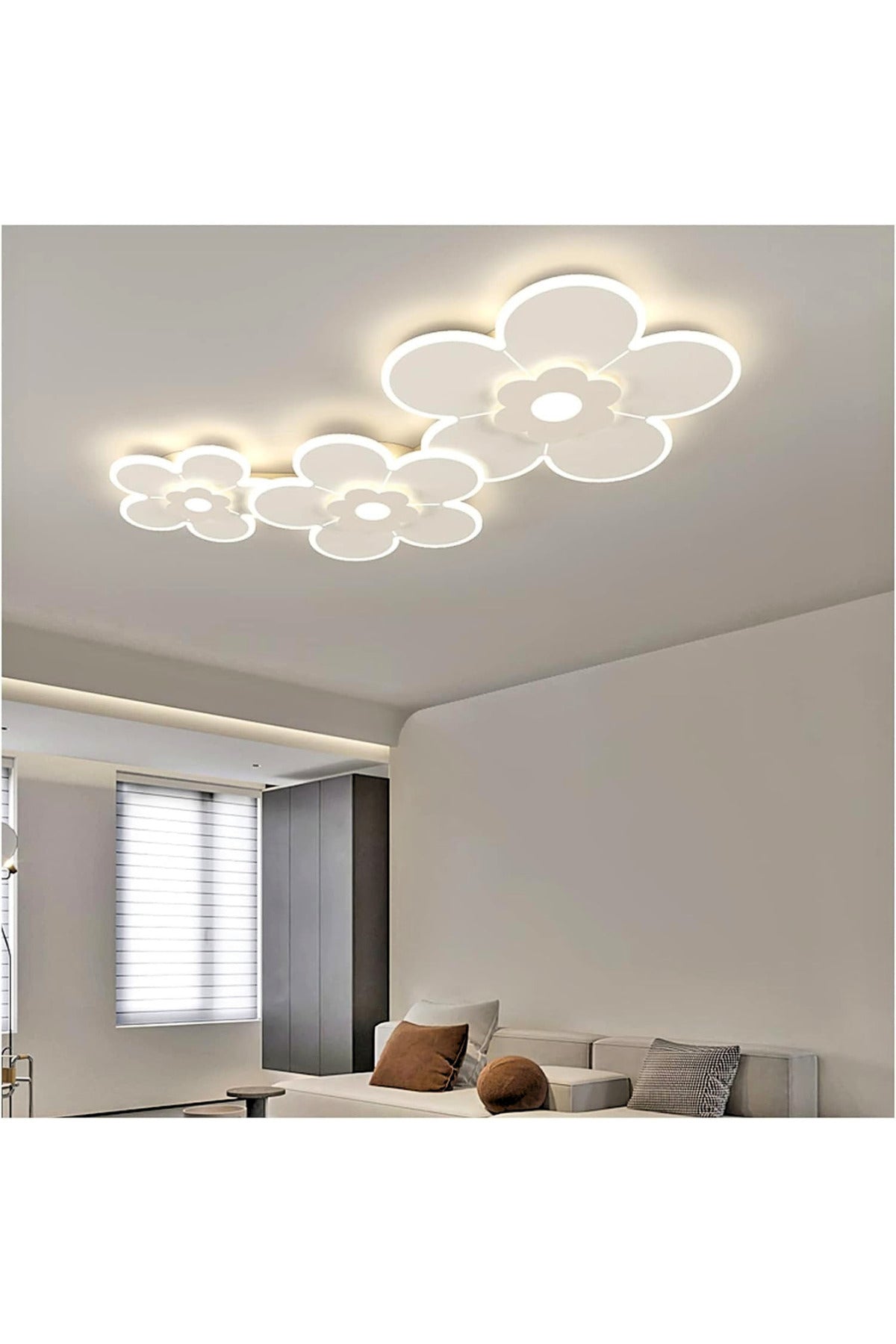 Plafonieră LED albă 73 cm, dimabilă, Wi-Fi, cu telecomandă și 3 culori