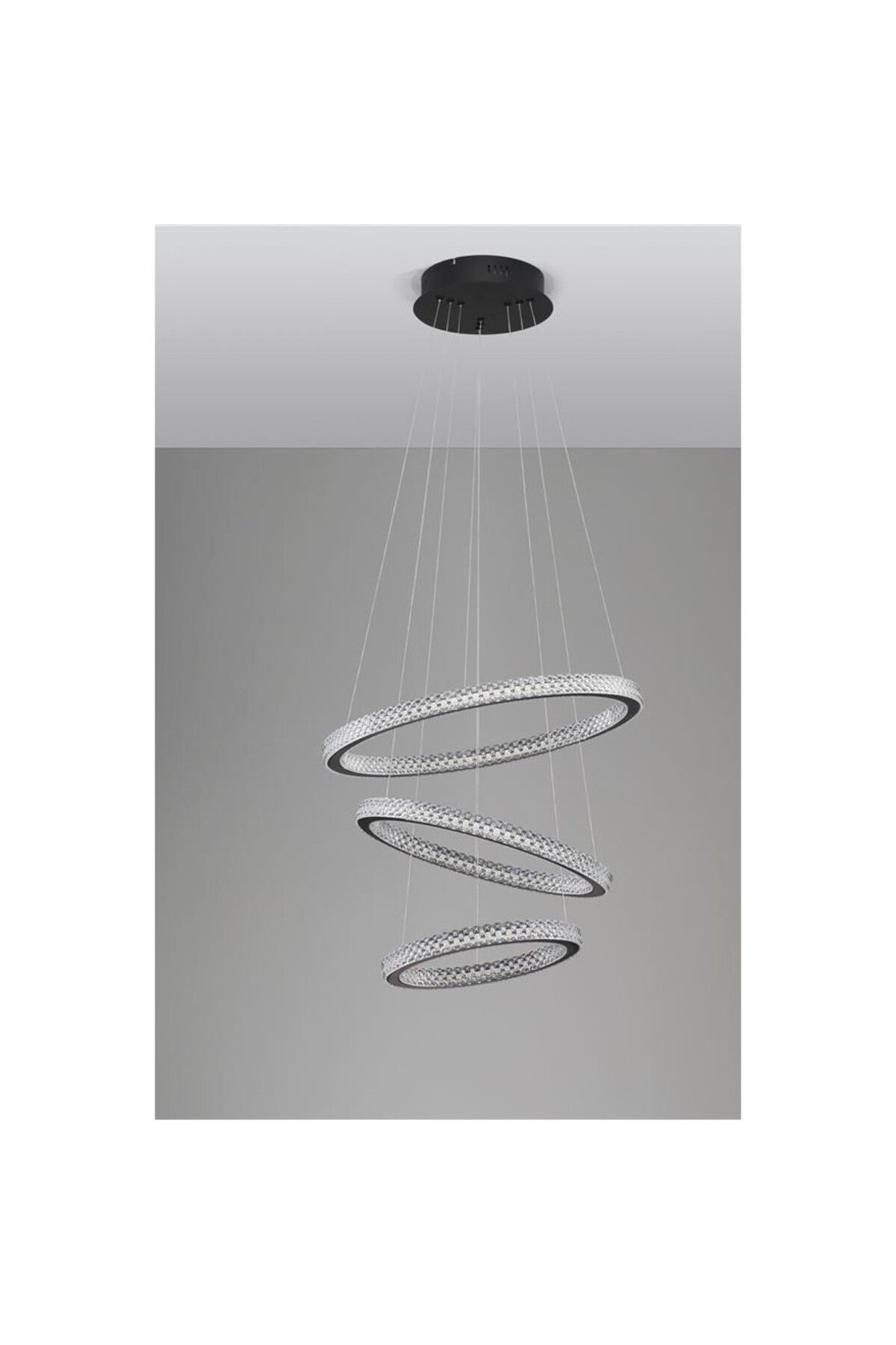 Candelabru LED din cristal, 126 W, dimabil, Wi-Fi, telecomandă, 60 cm