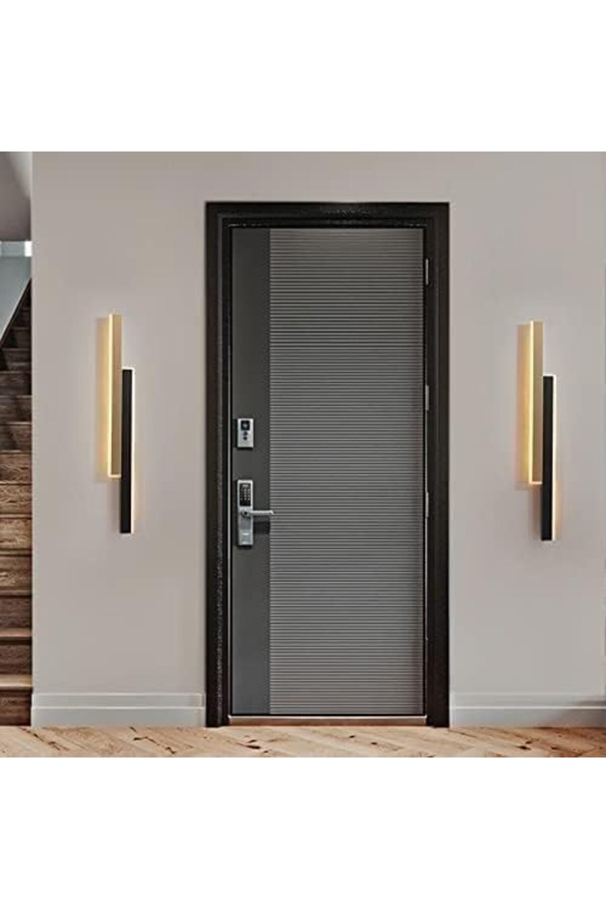Aplică LED de perete 60 cm, negru-auriu, 3 culori de lumină
