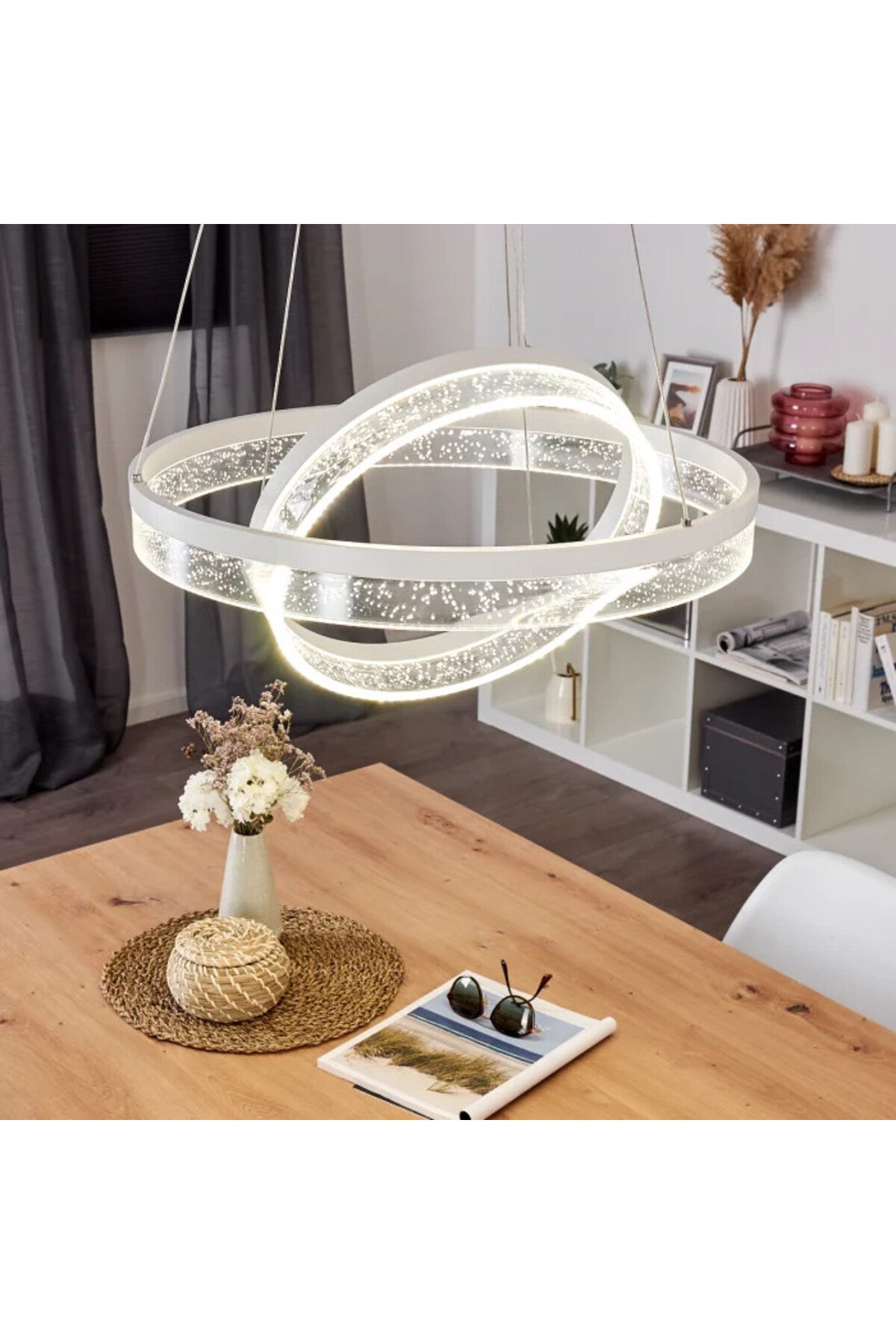 Plafonieră LED 110 W, reglabilă, 60+40 cm, Wi-Fi și telecomandă