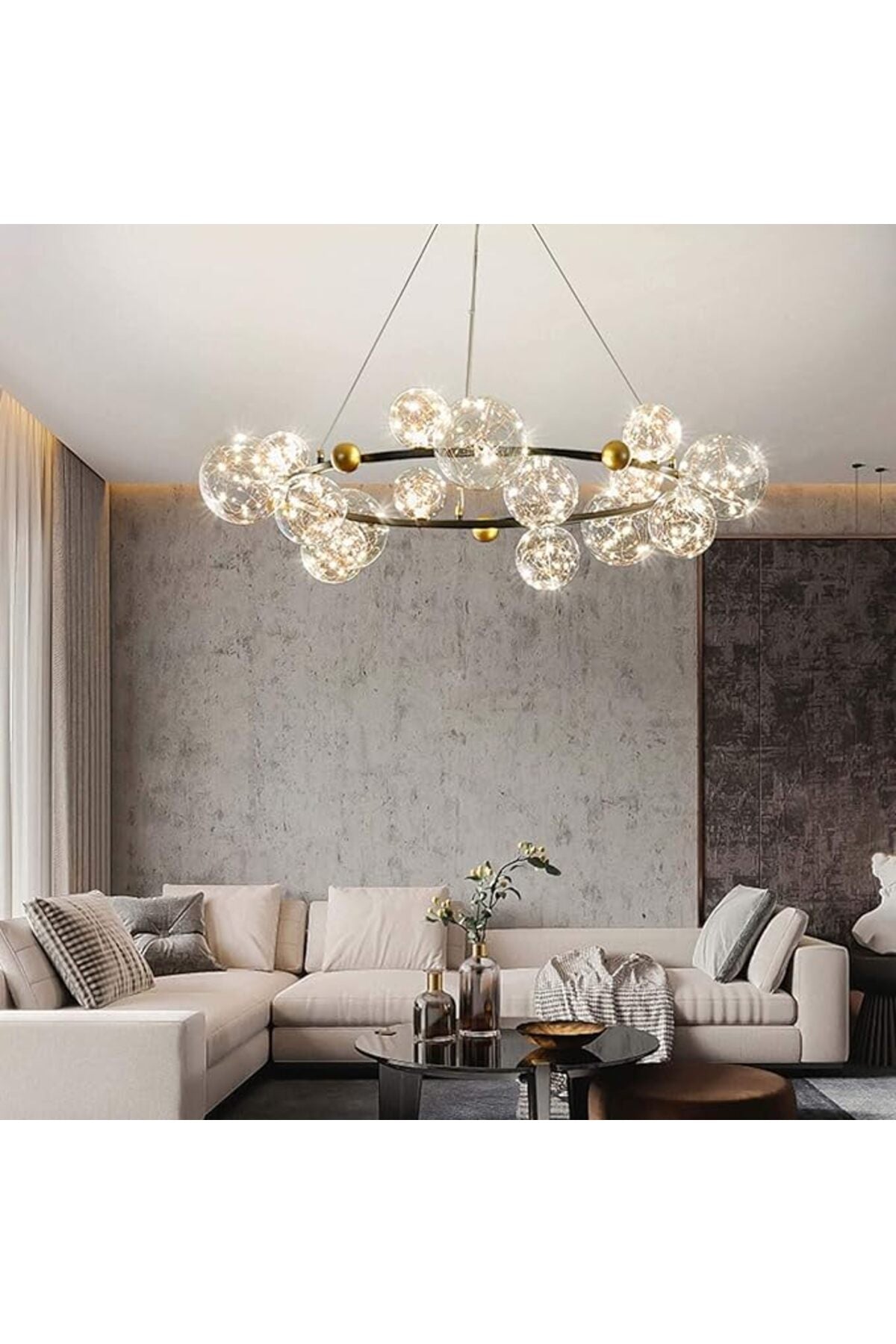 Plafonieră LED rotundă, 15 lumini, 3 temperaturi de culoare, 105 cm