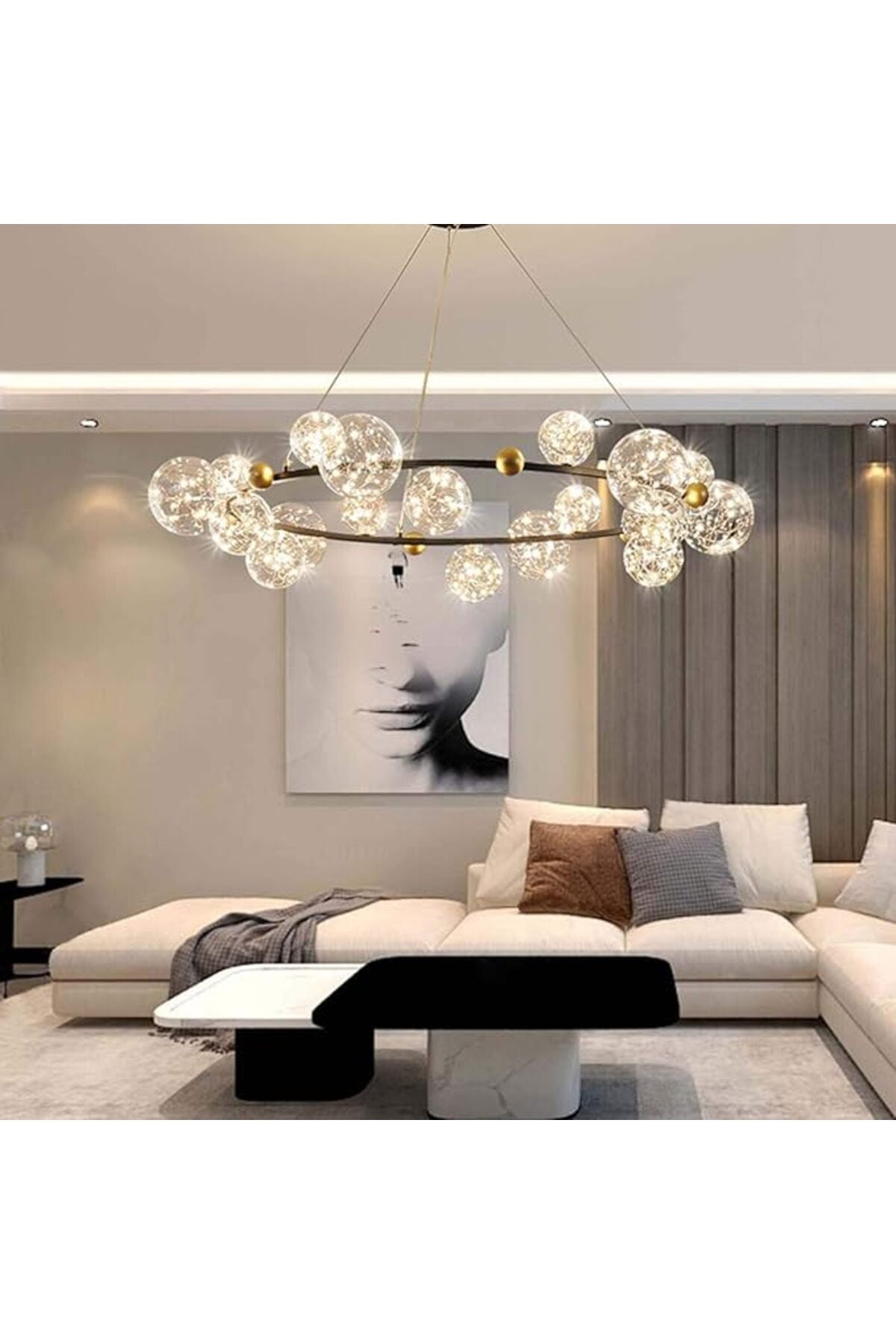 Plafonieră LED rotundă, 15 lumini, 3 temperaturi de culoare, 105 cm