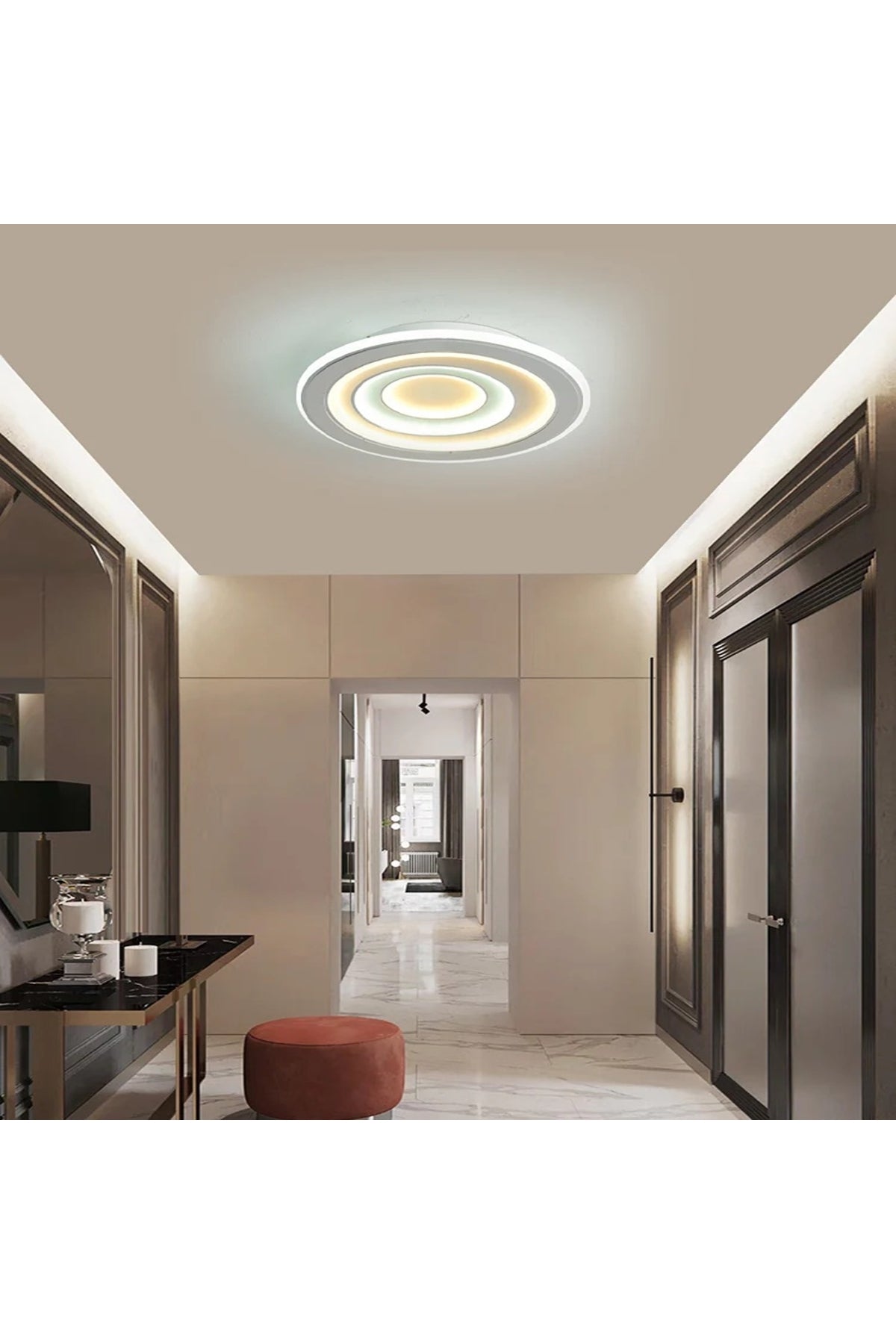 Oglindă LED rotundă pentru baie, 78 cm, Wi-Fi, telecomandă, lumină reglabilă