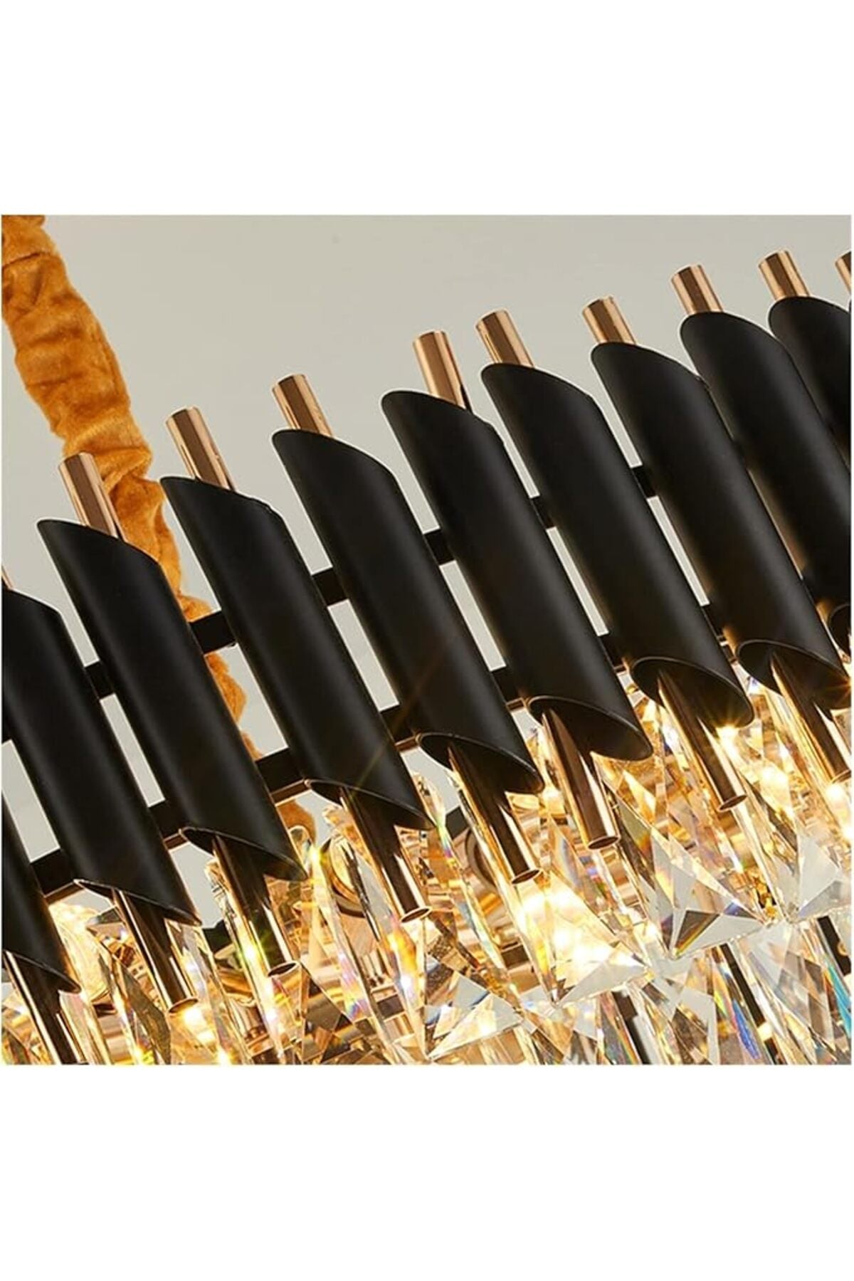 Candelabru de plafon auriu din metal și sticlă, 9xE14, 80x80x30 cm