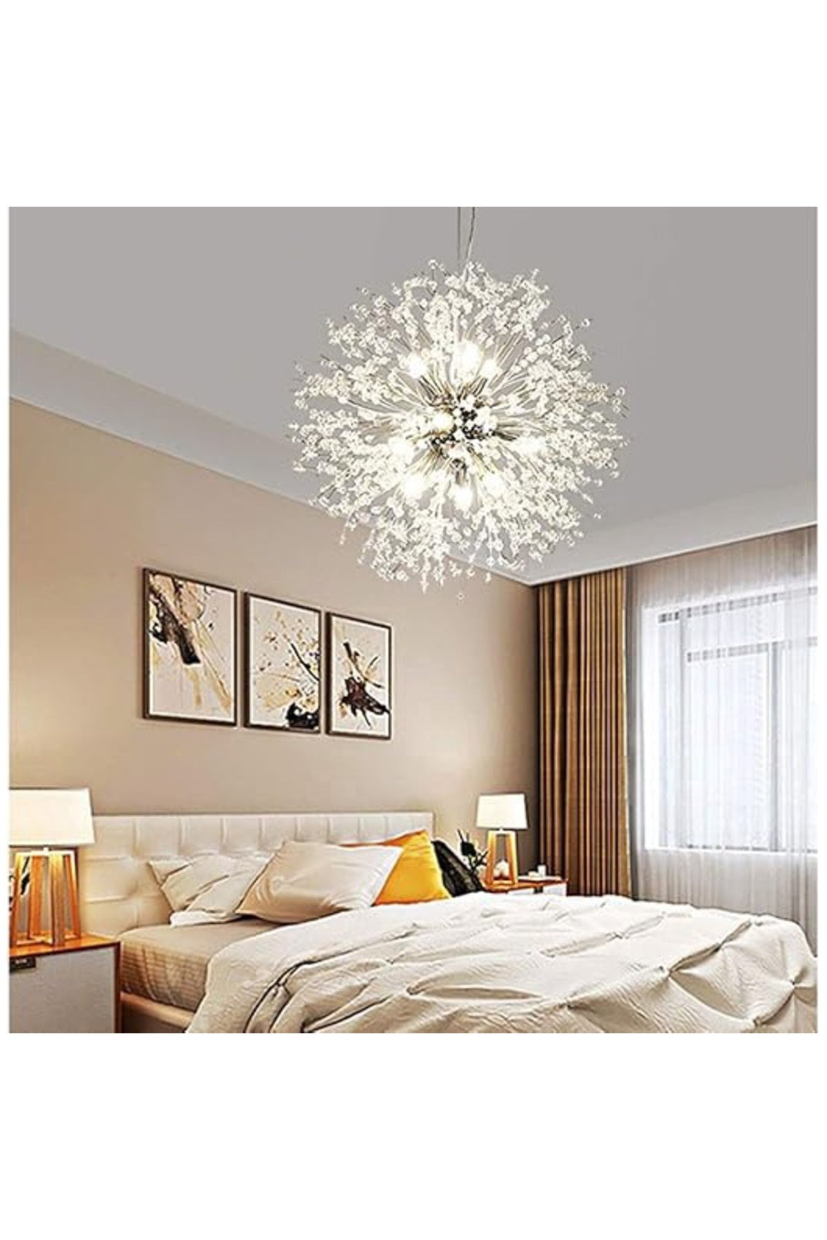 Lustră modernă de tavan, 16 socluri G9, Ø60 cm, metal și acril