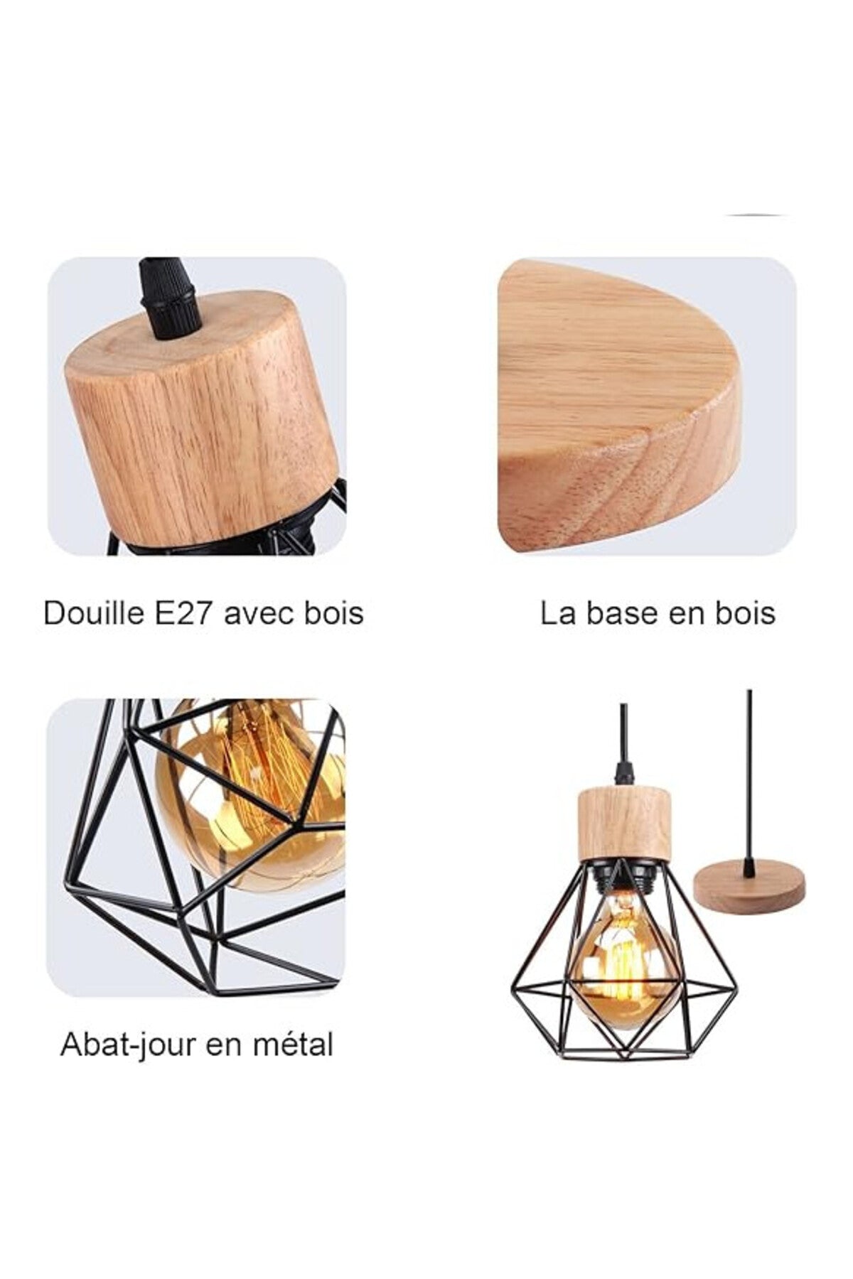 Lustră modernă neagră cu 3 socluri E27, 50 × 15,5 × 18 cm