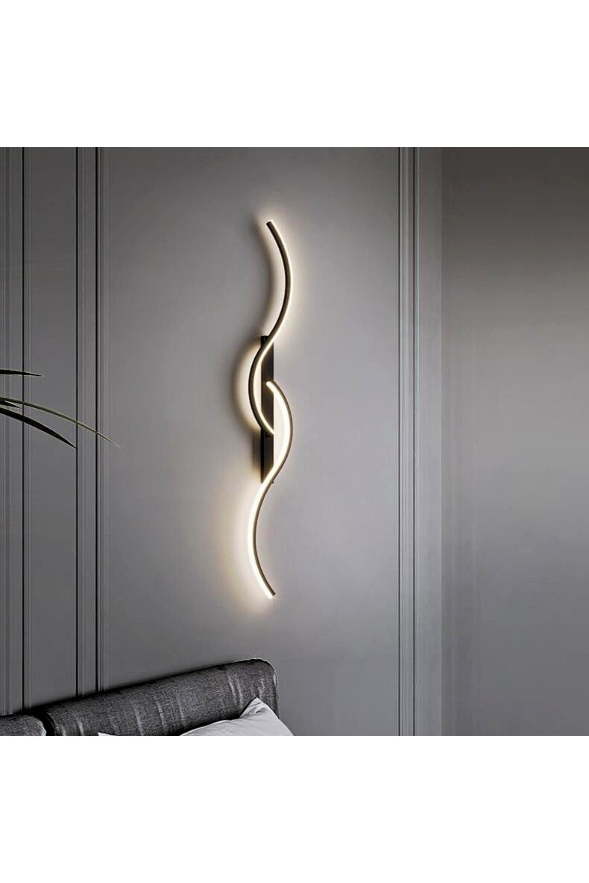 Aplică LED modernă de perete, 80 cm, negru și auriu